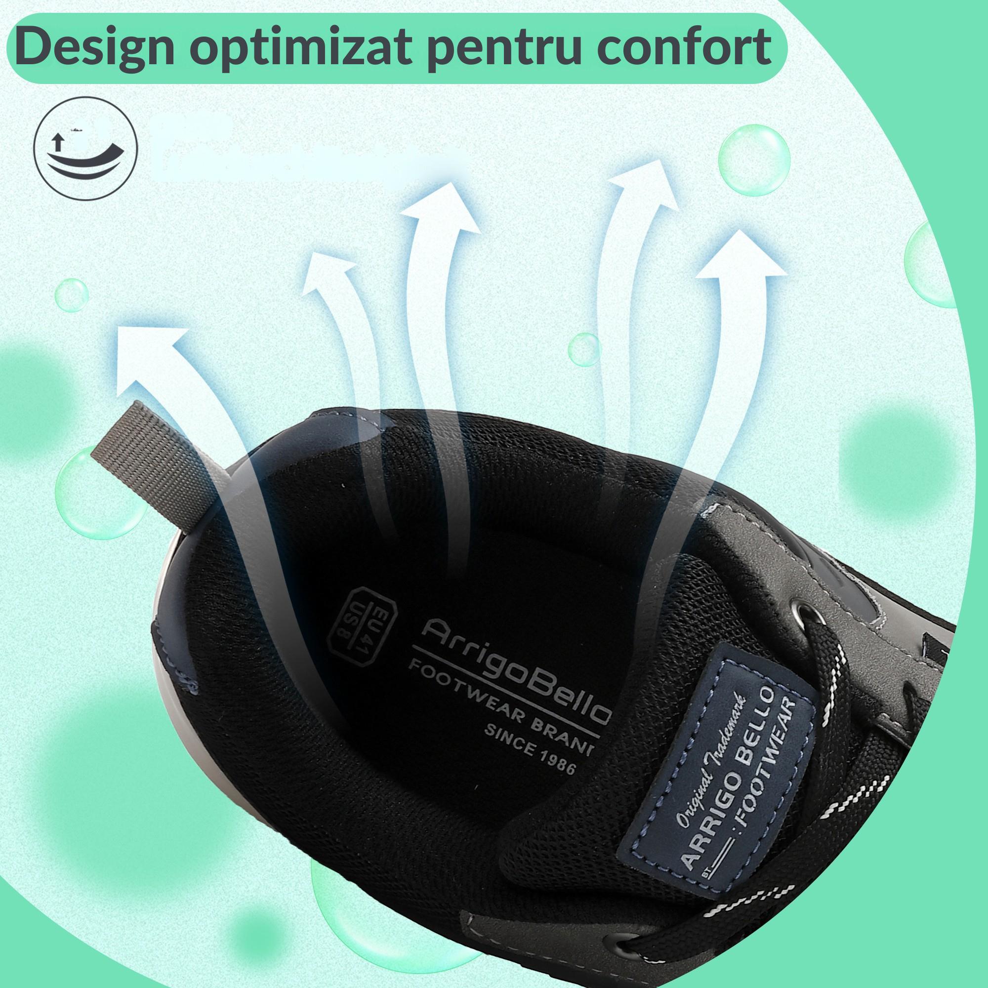 Pantofi casual-sport Logan pentru Barbati, Piele ecologica Premium, Talpa inalta, Ax Boxing