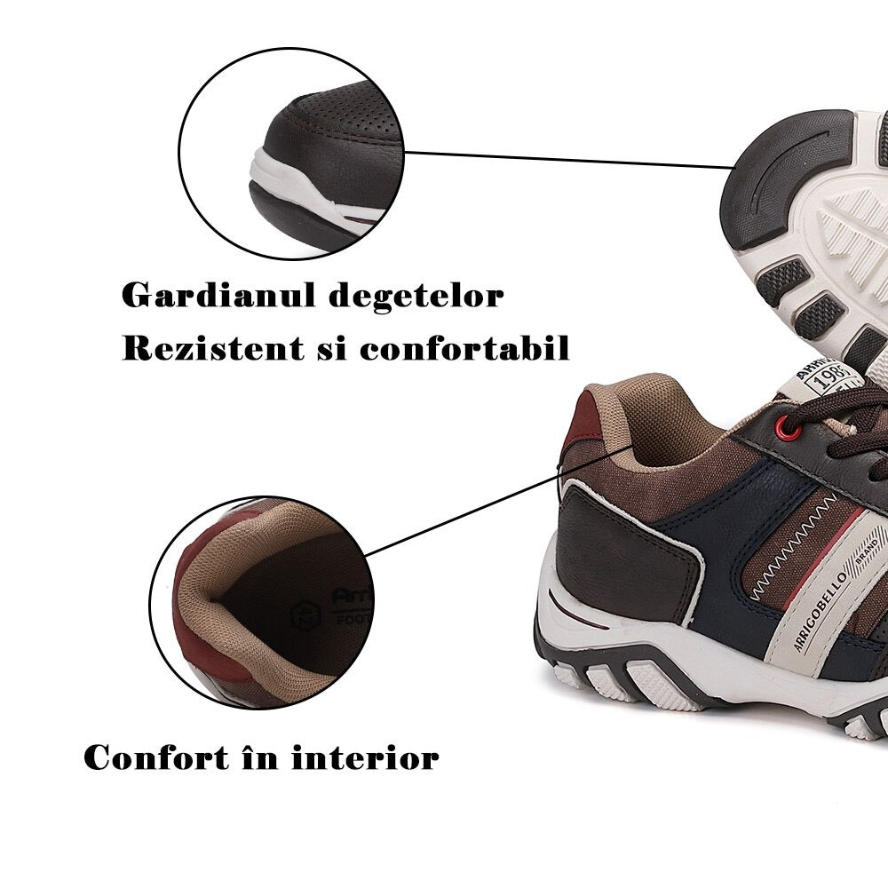 Adidasi Casual pentru Barbati, Model Micah, Piele Ecologica Premium, Brant Ergonomic, Arrigo Bello,Maro