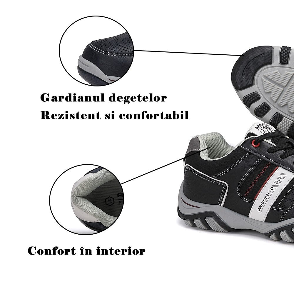Adidasi Casual pentru Barbati, Model Micah, Piele Ecologica Premium, Brant Ergonomic, Arrigo Bello, Bleumarin