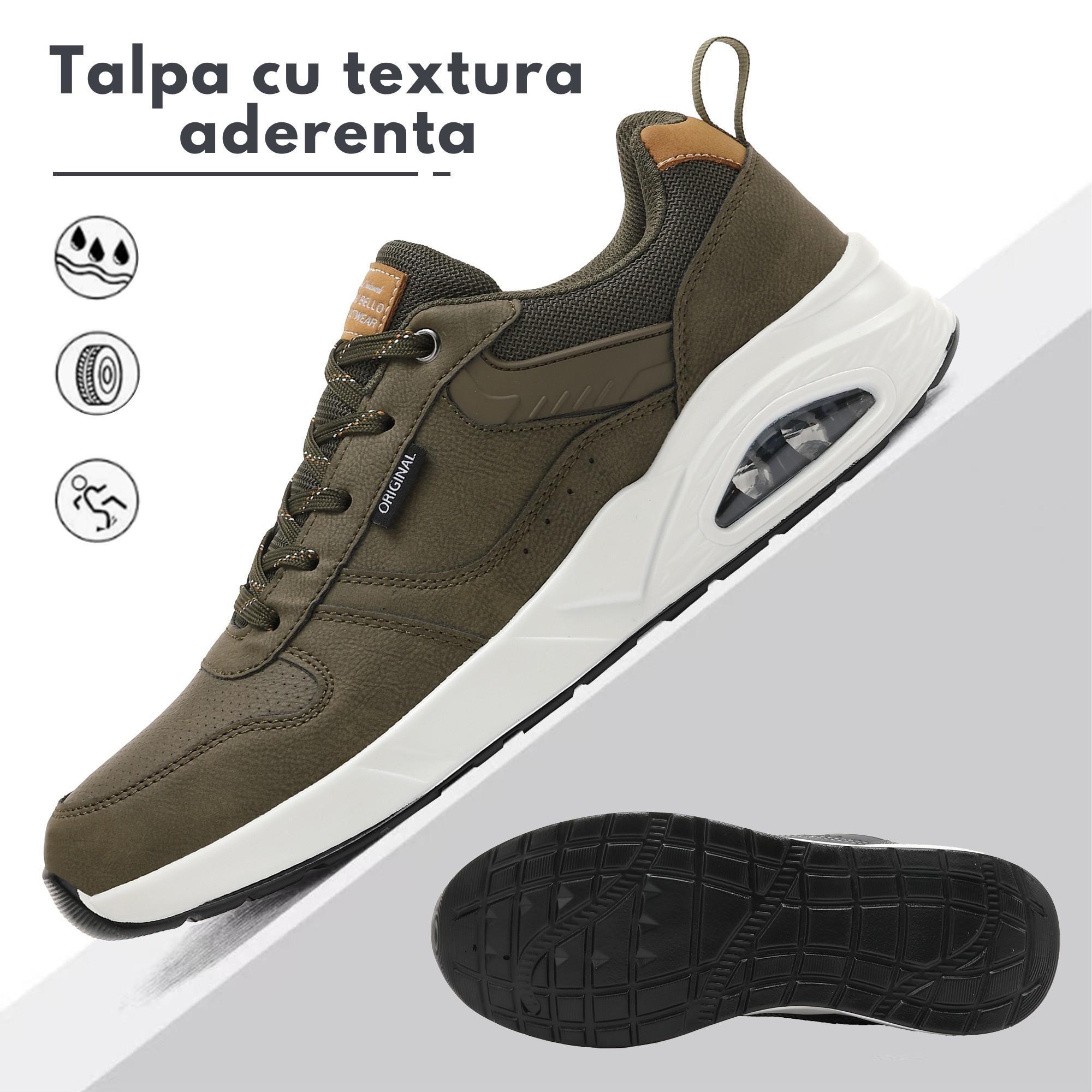 Pantofi casual-sport Logan pentru Barbati, Piele ecologica Premium, Talpa inalta, Ax Boxing