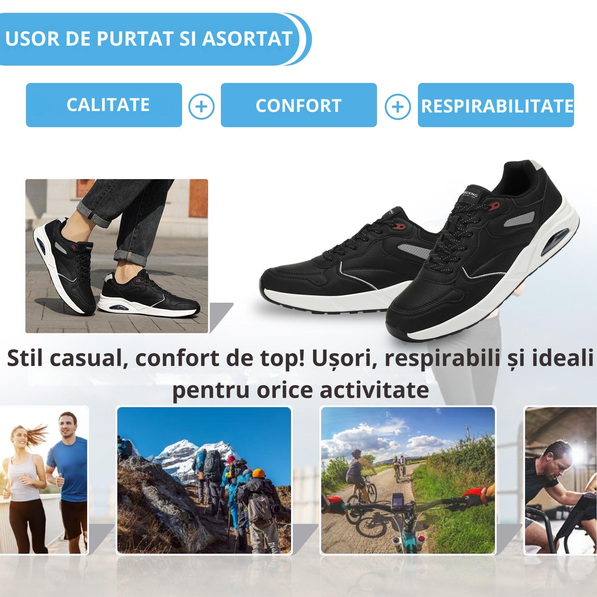 Pantofi sport-casual Marcus Barbati, Piele ecologica Premium, Talpa inalta, Confortabili, Ax Boxing