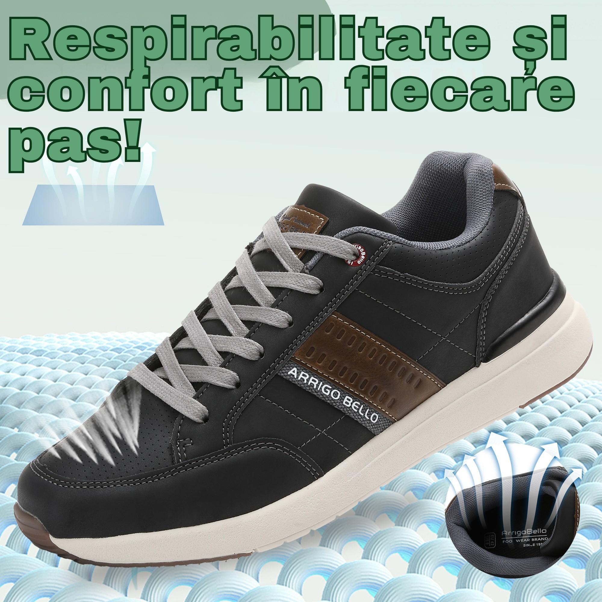 Pantofi Casual Ian Bărbați, Piele Ecologică Premium, Talpă Spumă, Usori, Confortabili, Arrigo Bello