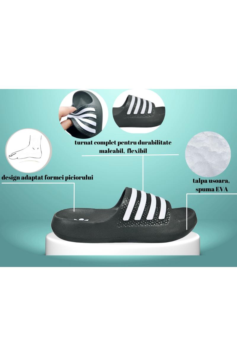 Papuci pentru Barbati, Model Adi, Turnati, Realizati integral din Spuma, Usori si Confortabili, Khaki