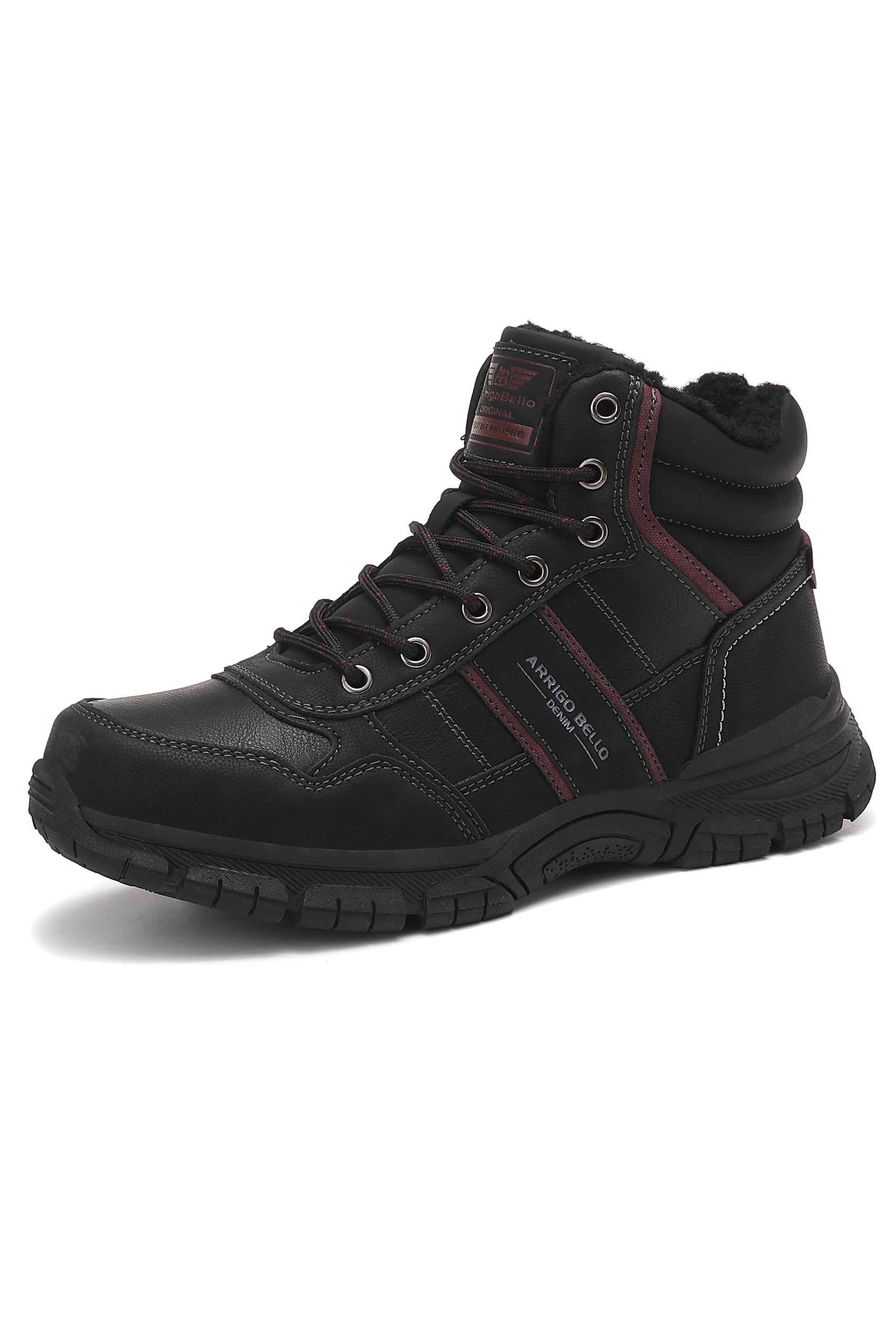 Ghete Callum cu blana pentru Bărbați, Piele ecologica, Talpă Antiderapantă, Calduroase, Ax Boxing