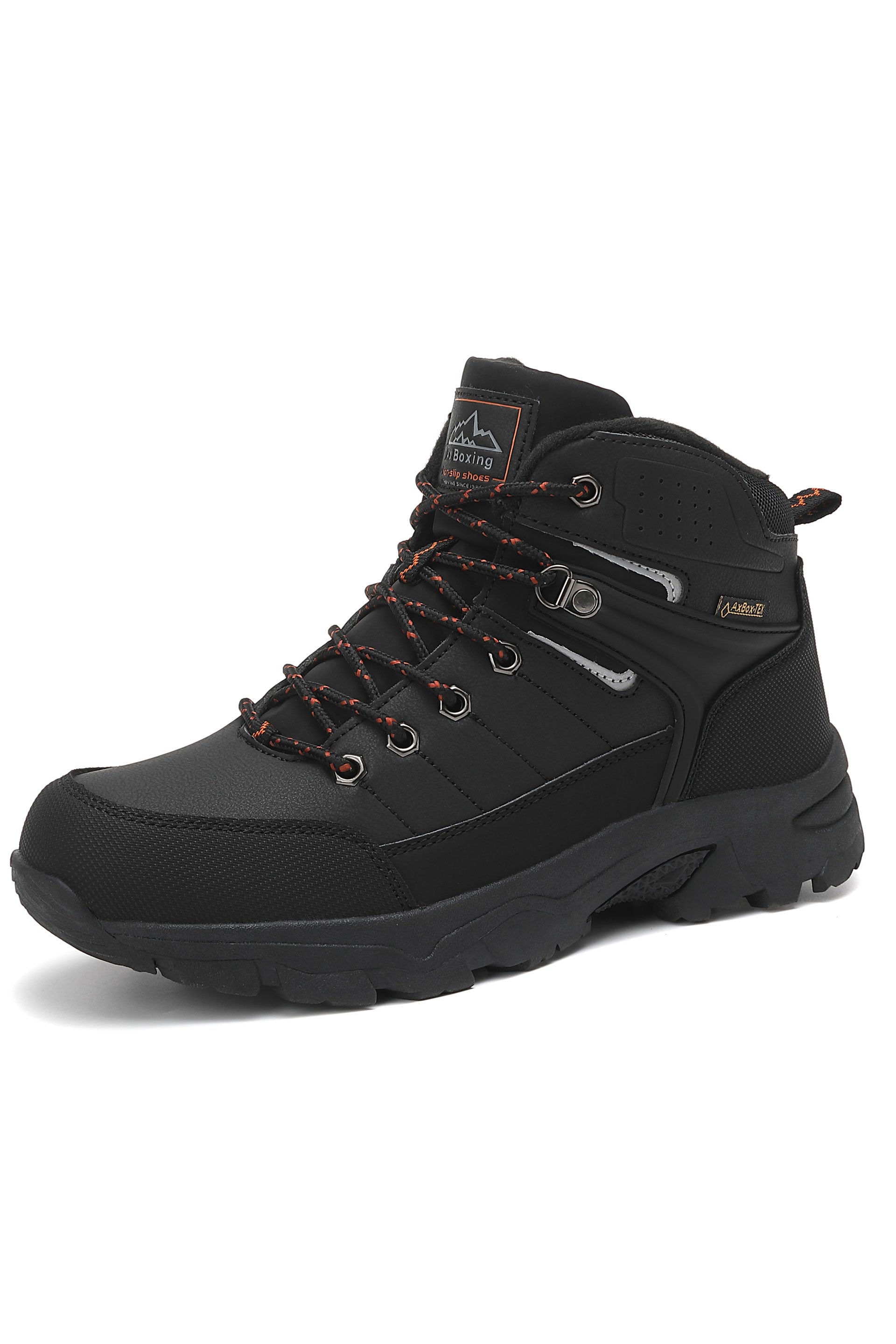 Bocanci Tobias pentru Bărbați cu Blana, Casual, Piele Ecologică, Întărit Față și Spate,Talpă Antiderapantă, Ax Boxing