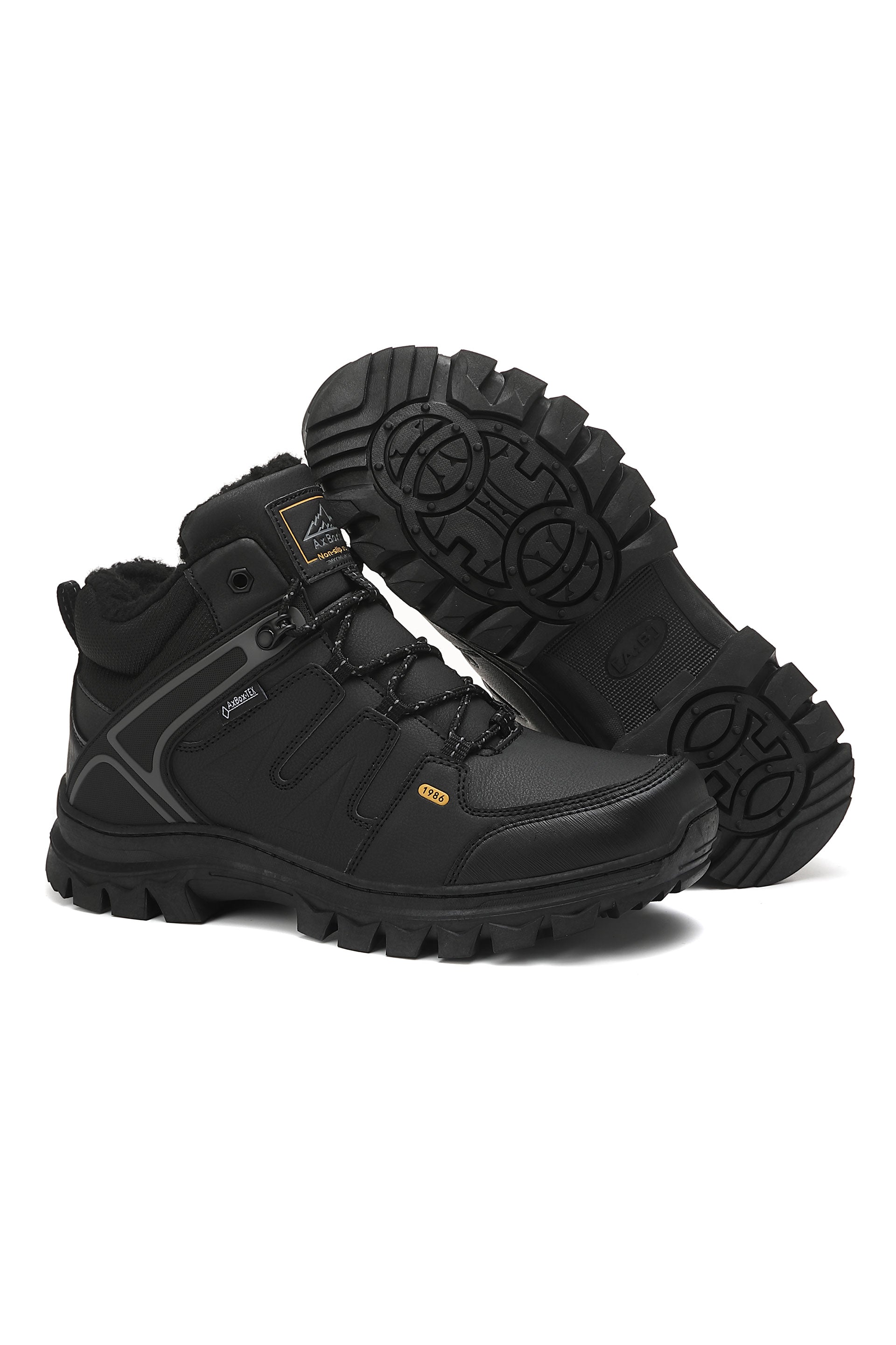 Bocanci Leo, pentru Băieti,Imblaniti,Piele Ecologică,Talpă Cusuta, Antiderapantă, Durabilitate si Confort, Ax Boxing