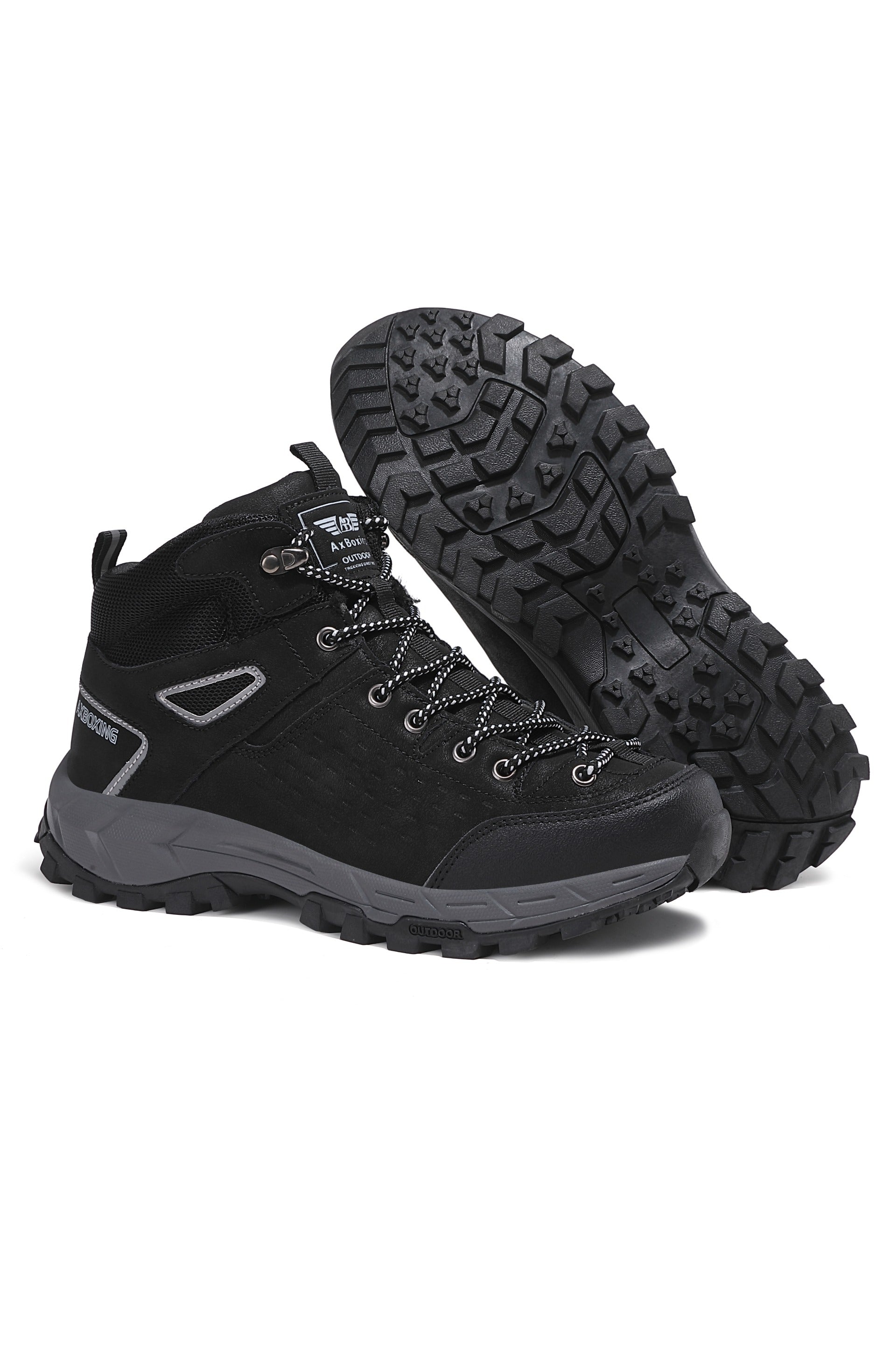 Ghete Siran pentru Bărbați,Realizate din Piele Ecologică si textil, Imblănite, Talpă Usoara si Antiderapantă cu striatii, Ax Boxing