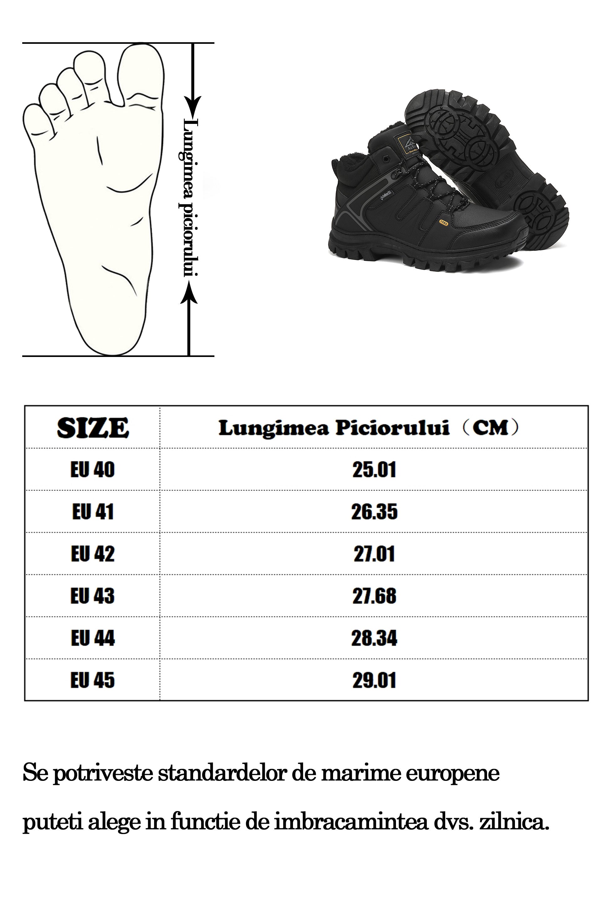 Bocanci Orion pentru Bărbați,Imblaniti,Piele Ecologică,Talpă Cusuta, Antiderapantă, Durabilitate si Confort, Ax Boxing