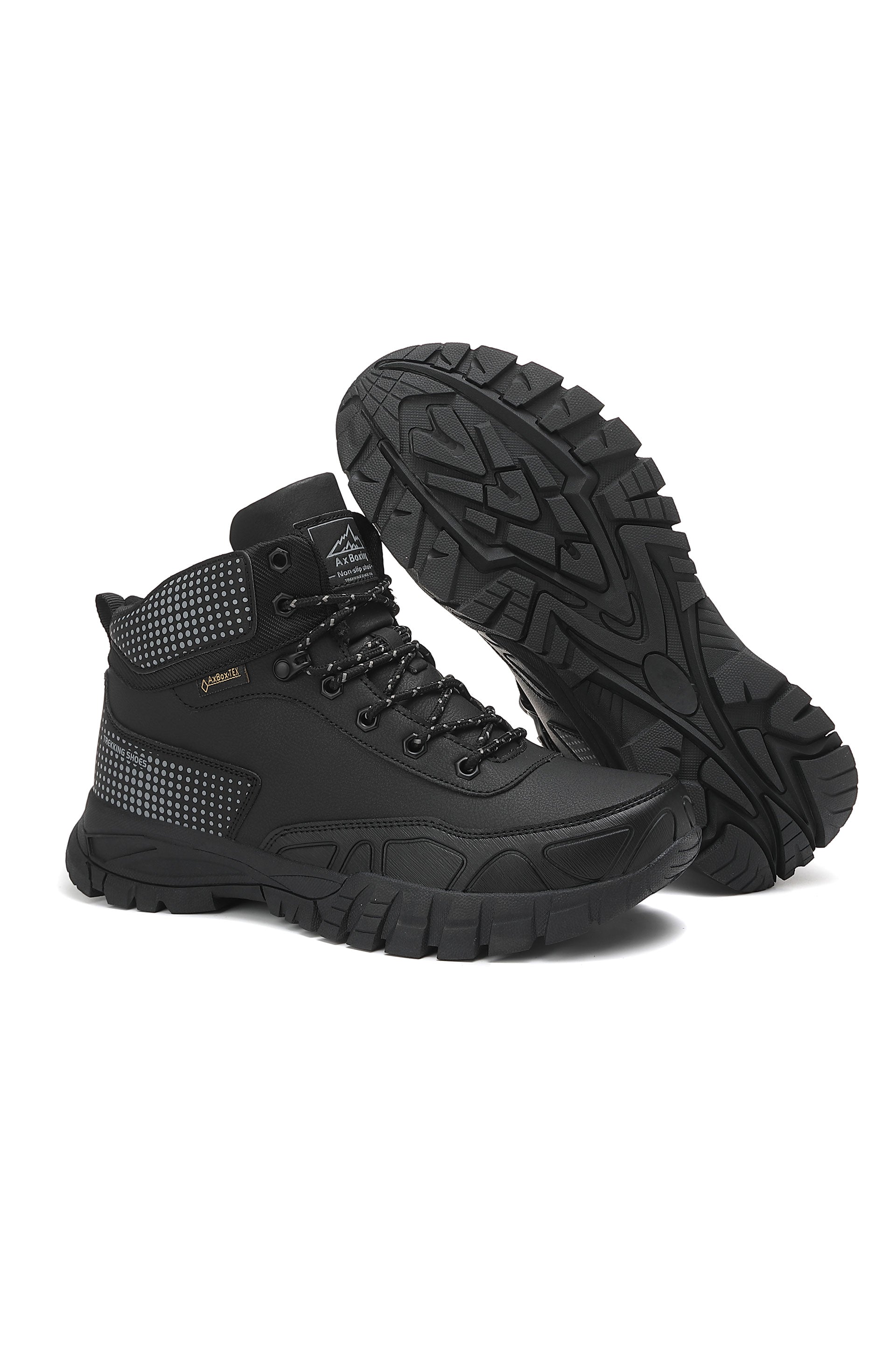 Bocanci imblaniti Lucio pentru Bărbați, Casual, Piele Ecologică, Talpă Antiderapantă cu striatii, Ax Boxing