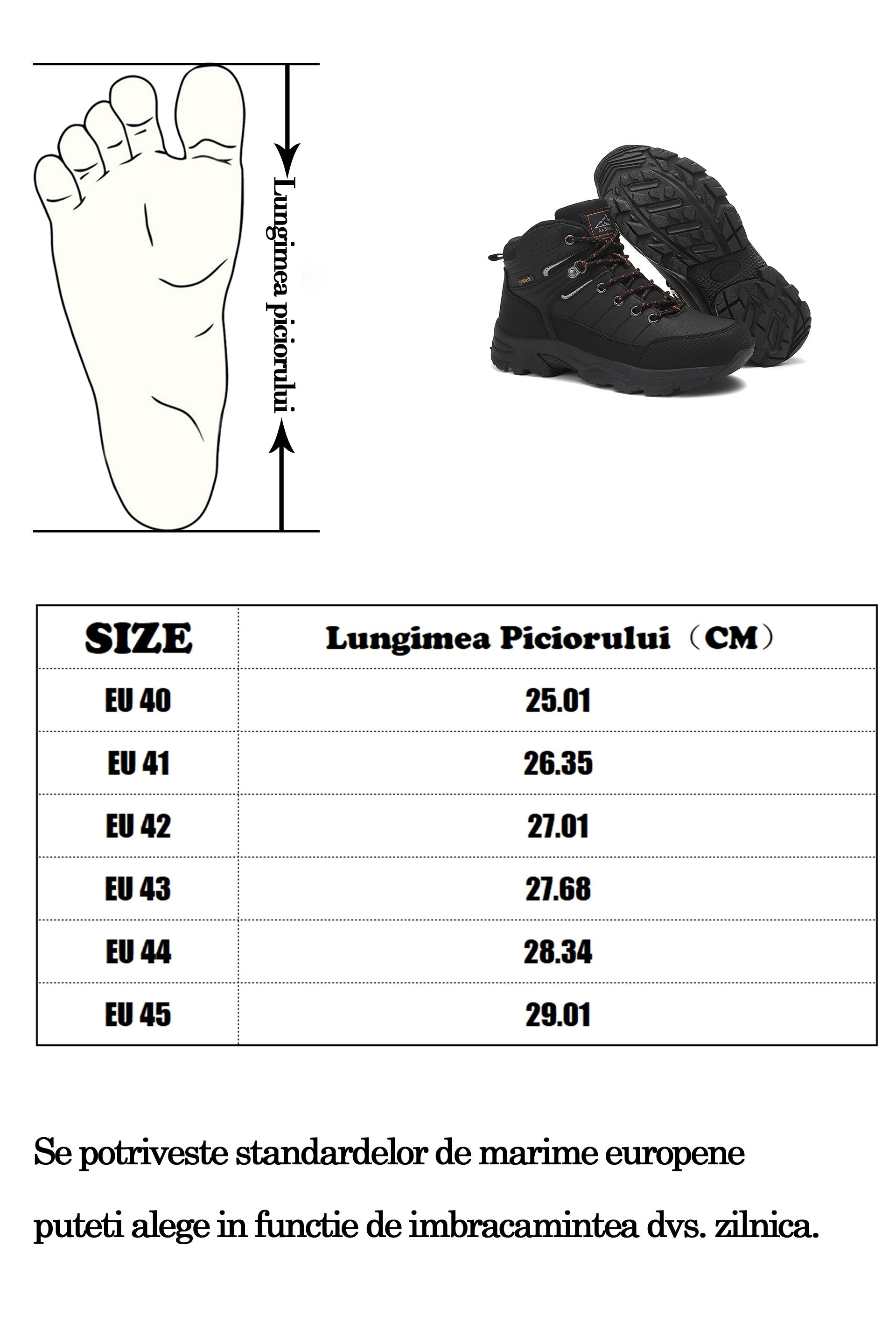 Bocanci Tobias pentru Bărbați cu Blana, Casual, Piele Ecologică, Întărit Față și Spate,Talpă Antiderapantă, Ax Boxing