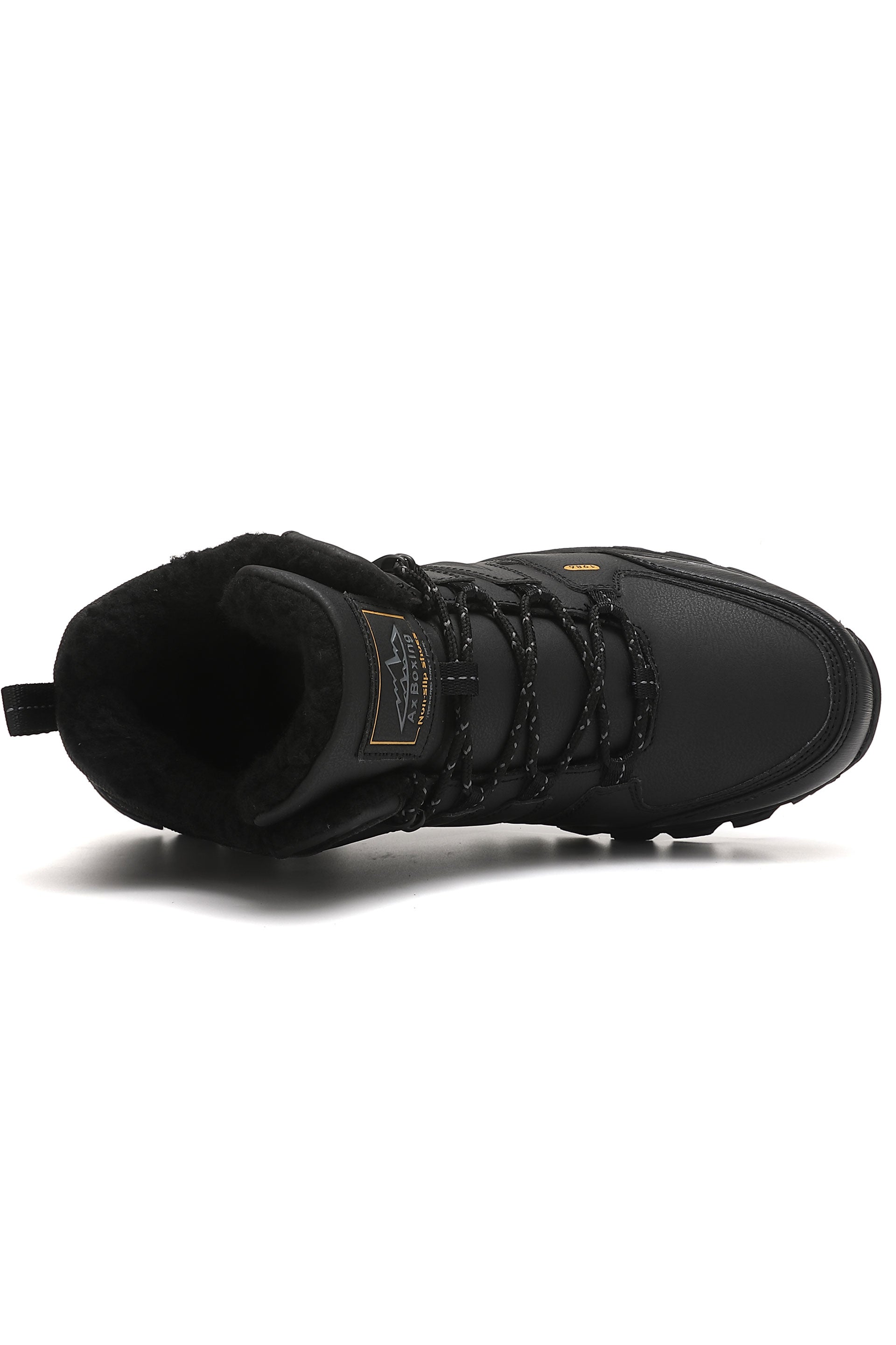 Bocanci pentru Băieti, Model Leo, Imblaniti, Piele Ecologică, Talpă Cusuta, Antiderapantă, Durabilitate si Confort, Ax Boxing, Negru
