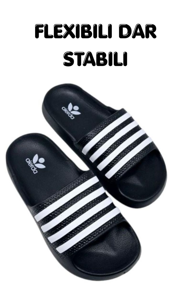 Papuci pentru Barbati, Model Adi, Turnati, Realizati integral din Spuma, Usori si Confortabili, Negru