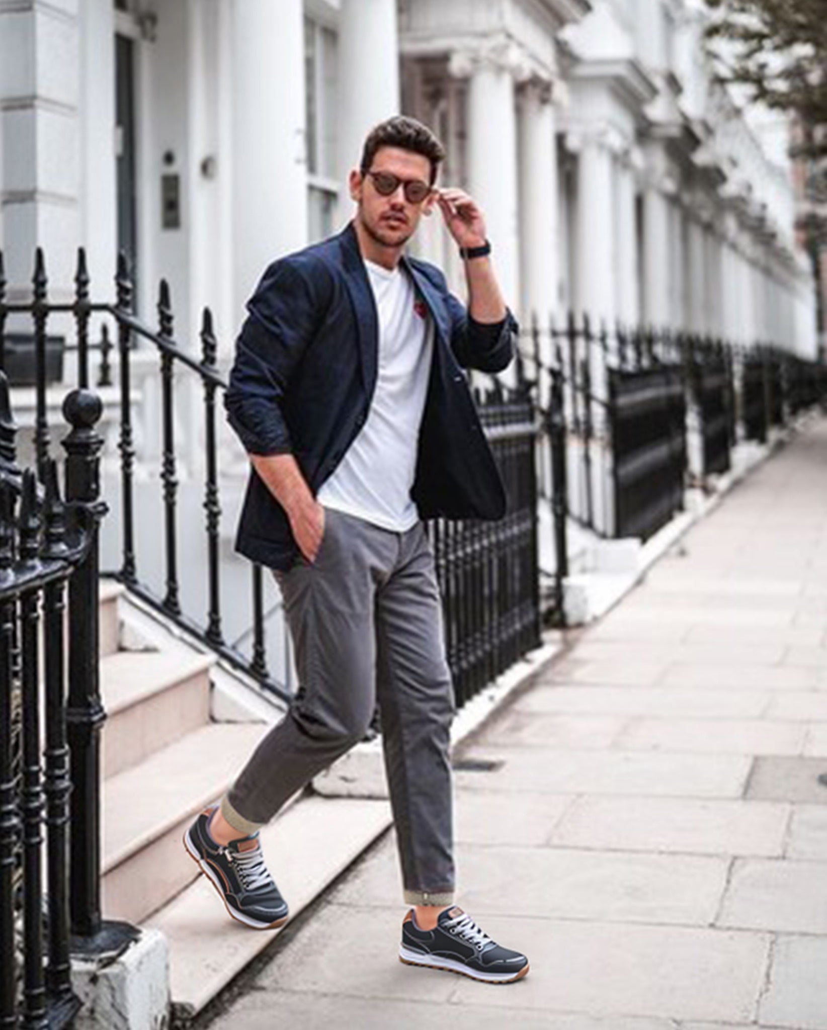 Pantofi casual Adrian pentru Barbati, Piele ecologica Premium, Inchidere Siret si Fermoar, Arrigo Bello