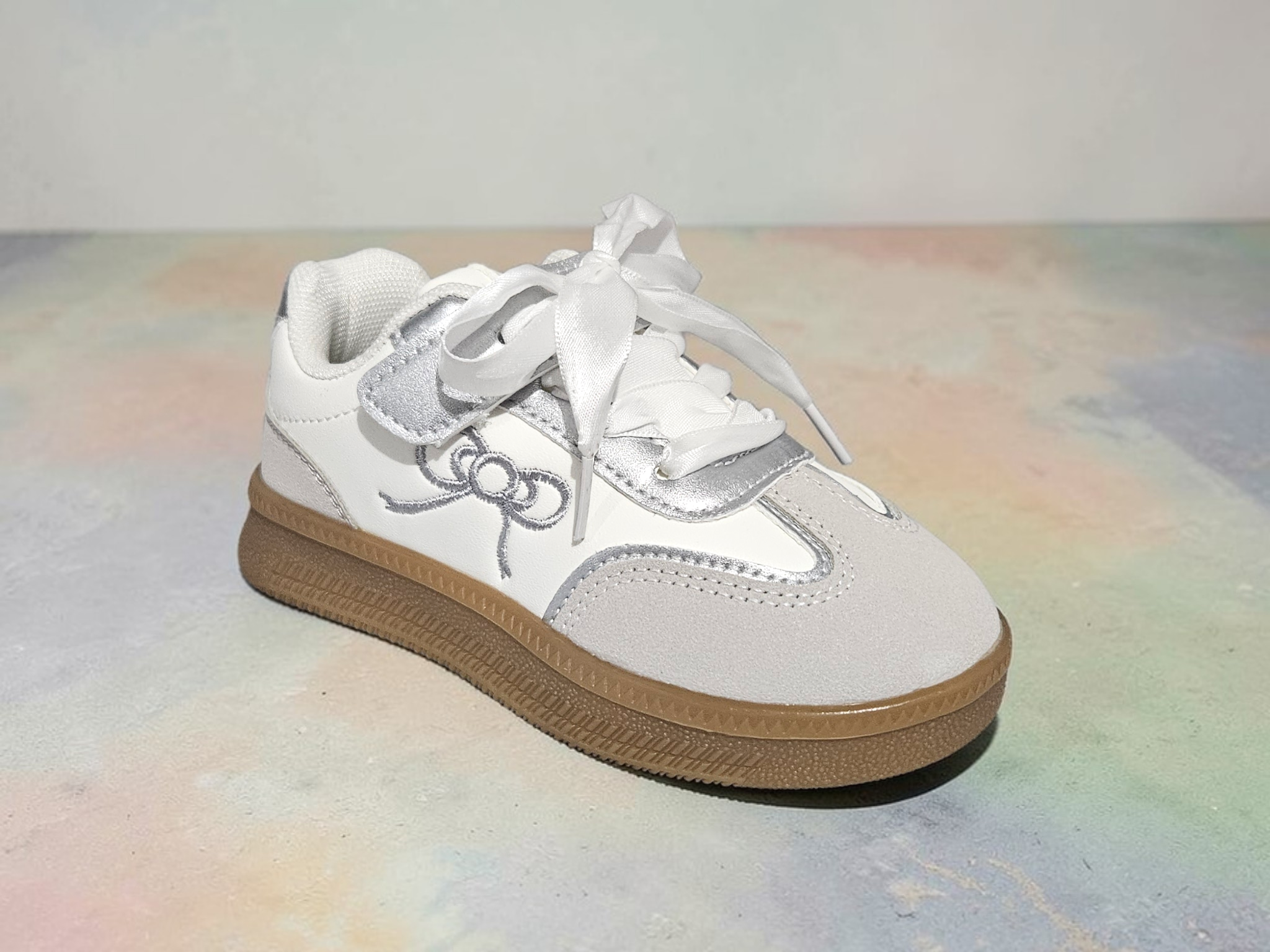 Adidași tip Teniși pentru Fete, Model Mara, Piele ecologică, Talpă flexibilă, Inchidere cu șiret