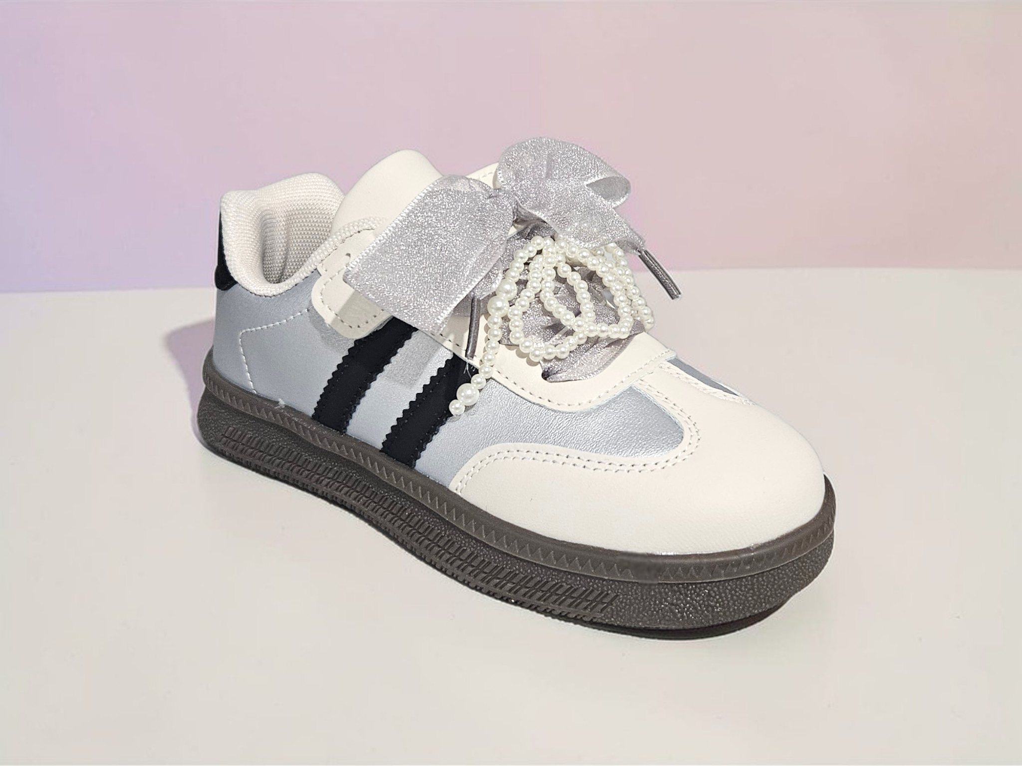 Adidași tip Teniși pentru Fete, Model Mara, Piele ecologică, Talpă flexibilă, Inchidere cu Siret Decorativ