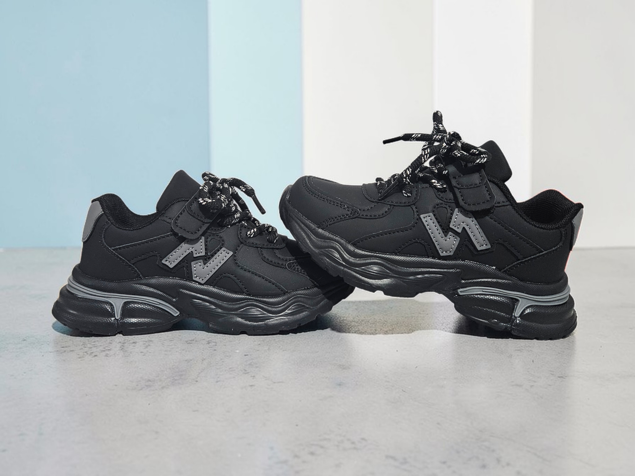 Adidași copii, Model Yuki, Piele ecologică, Talpă din spumă ultra Ușoară, Inchidere cu șiret, model sport casual pentru fete și băieți