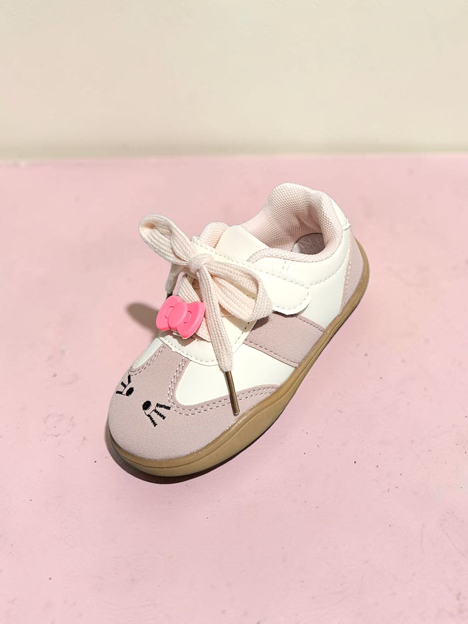 Adidași tip Teniși Fete, Model Elia, Piele ecologică, Talpă flexibilă din cauciuc moale, Inchidere Arici și șiret, Accesoriu detașabil