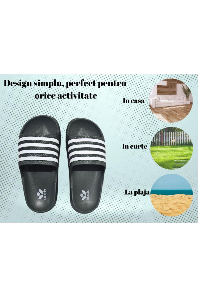 Papuci pentru Barbati, Model Adi, Turnati, Realizati integral din Spuma, Usori si Confortabili, Khaki