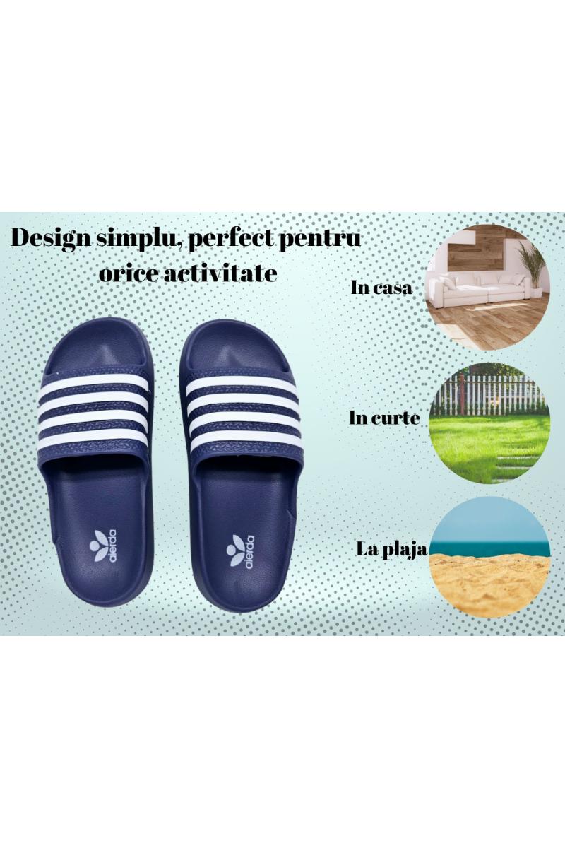 Papuci pentru Barbati, Model Adi, Turnati, Realizati integral din Spuma, Usori si Confortabili, Albastru