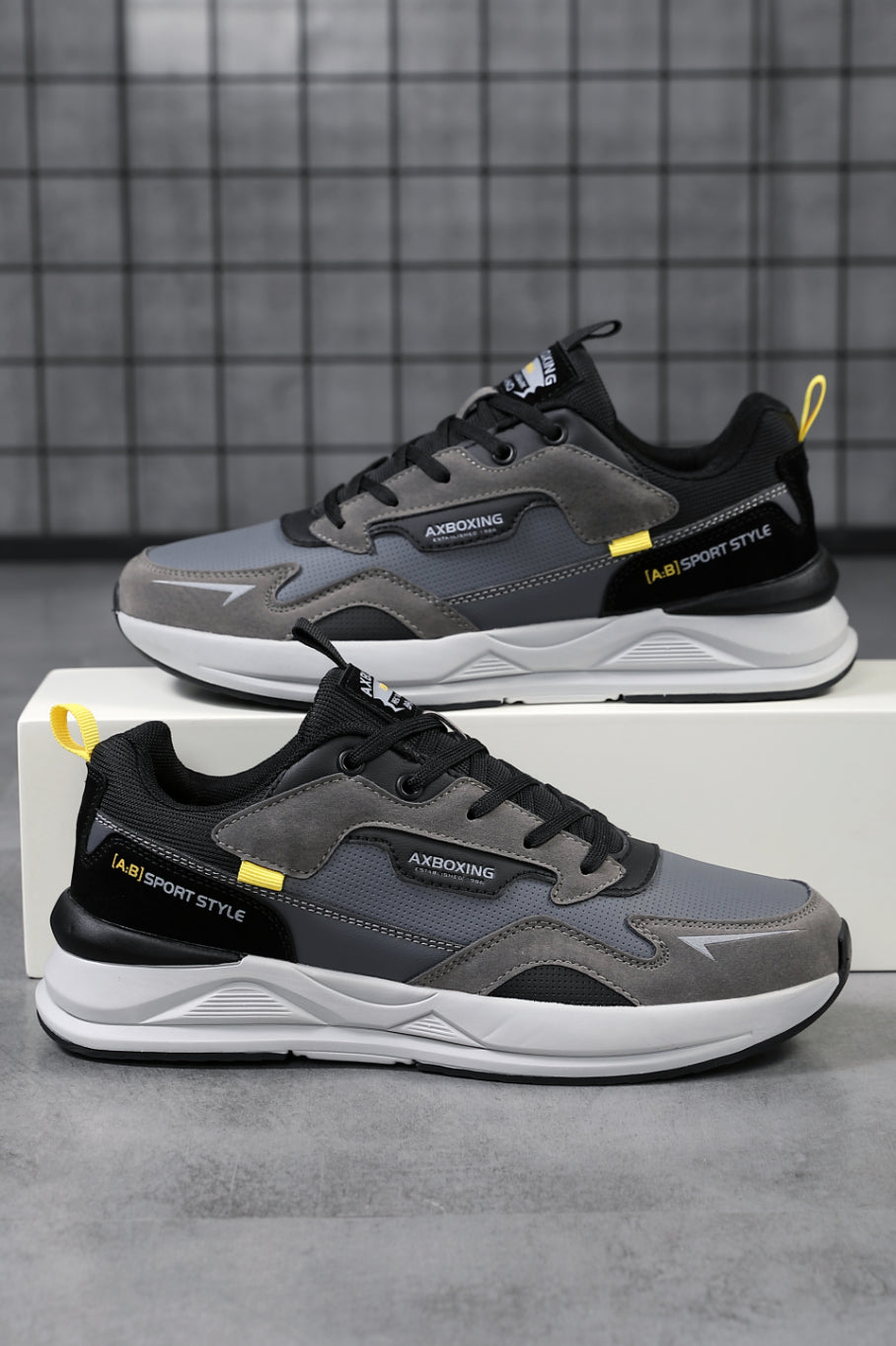 Pantofi Sport Mitu Barbati, Talpa usoara de Spuma, Piele ecologica, Confort sporit, Ax Boxing