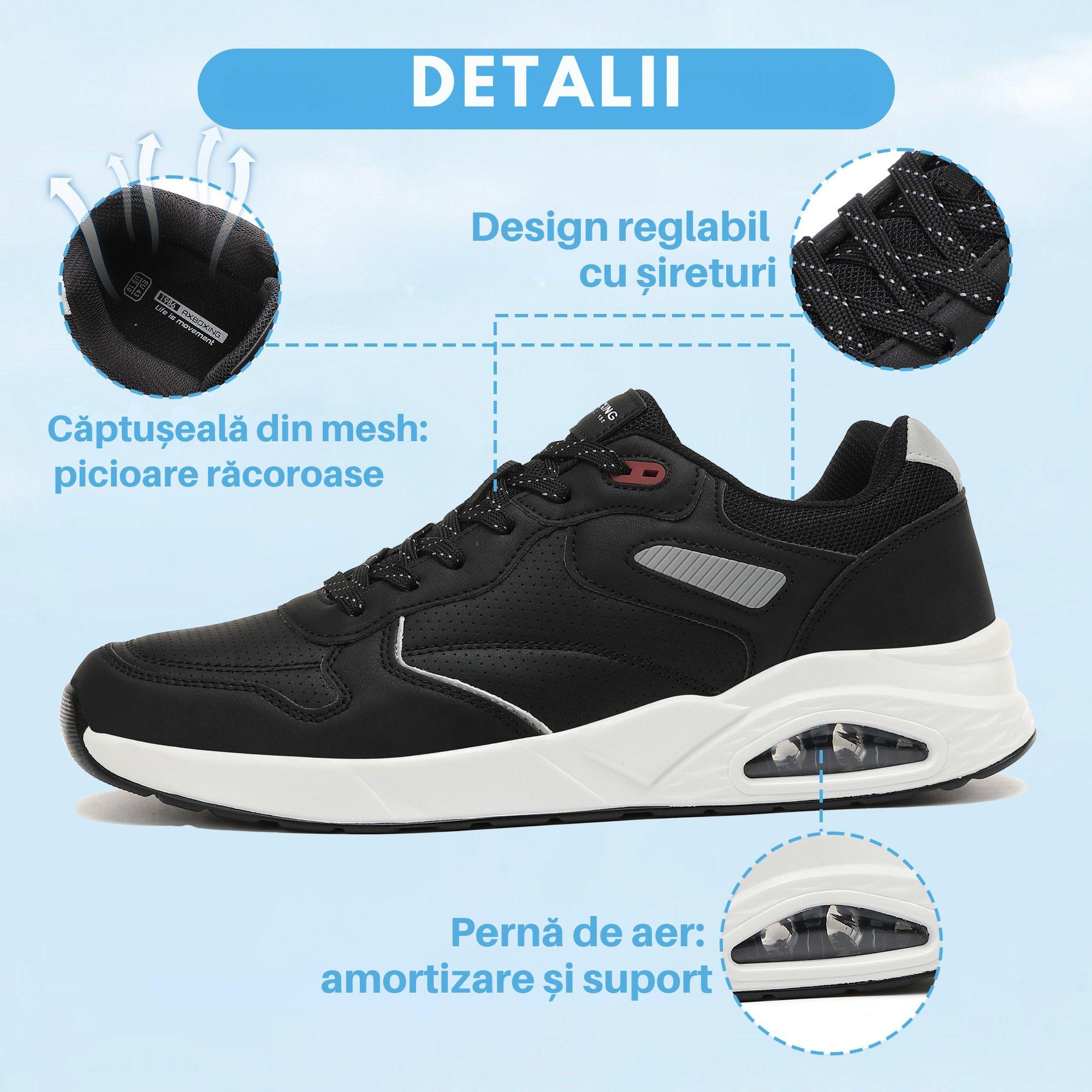 Pantofi sport-casual Marcus Barbati, Piele ecologica Premium, Talpa inalta, Confortabili, Ax Boxing