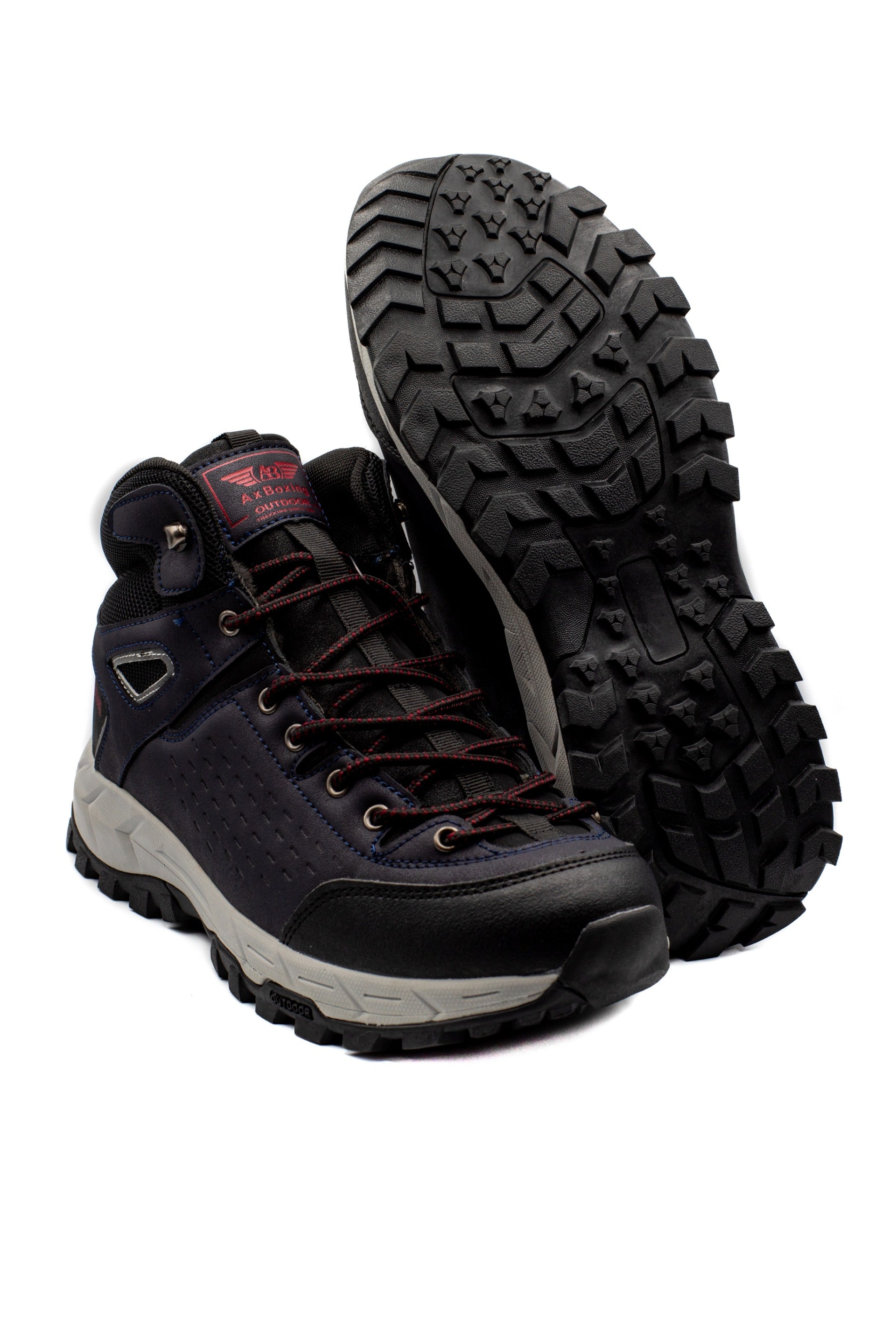 Ghete Siran pentru Bărbați,Realizate din Piele Ecologică si textil, Imblănite, Talpă Usoara si Antiderapantă cu striatii, Ax Boxing