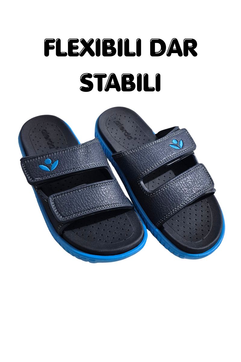 Papuci pentru Barbati, Model Zian, Arici reglabil, Talpa Usoara de Spuma, Confortabli, Albastru
