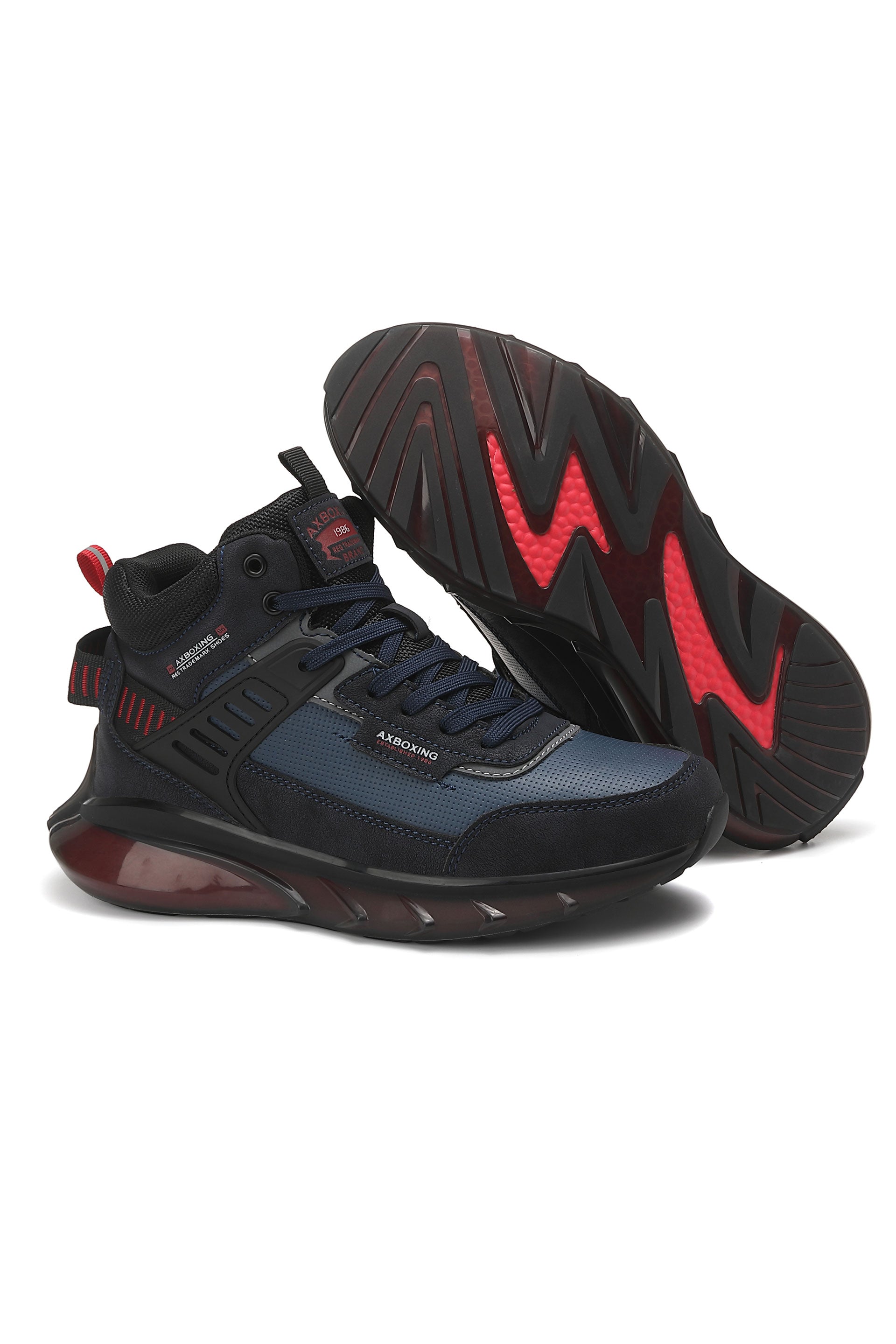 Ghete sport Luca pentru Baieti, Imblănite din Piele ecologică cu talpă ușoară, Ax Boxing