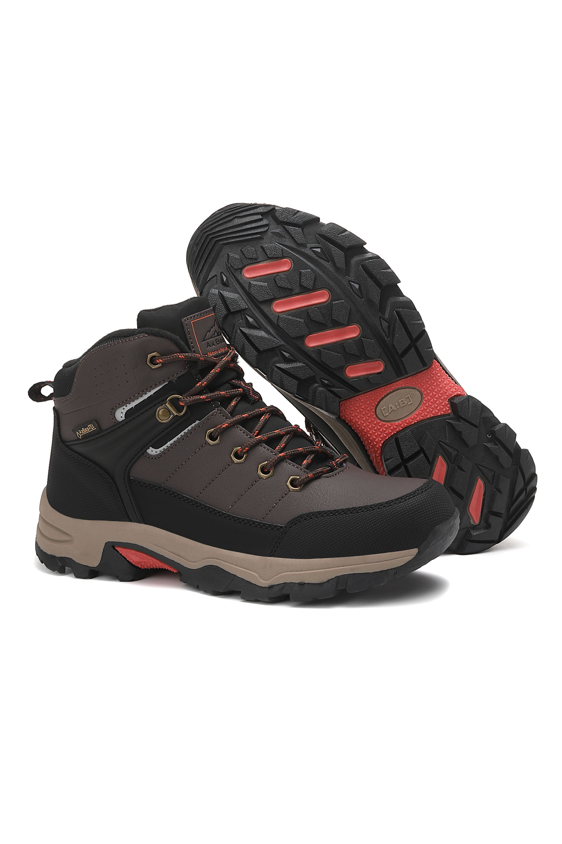 Bocanci Tobias pentru Bărbați cu Blana, Casual, Piele Ecologică, Întărit Față și Spate,Talpă Antiderapantă, Ax Boxing