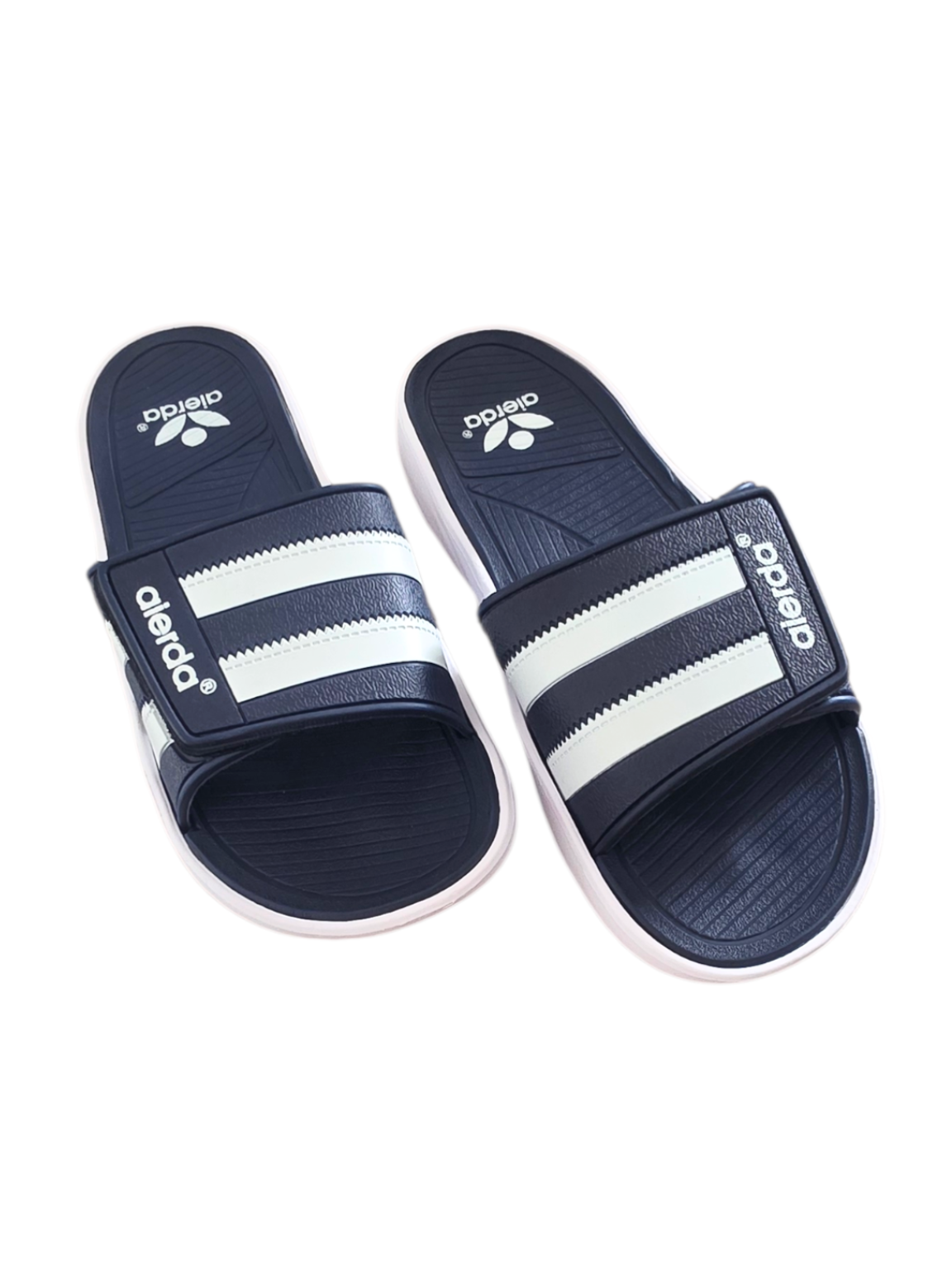 Papuci Bărbați, model Dorin, Confortabili cu Arici – Talpă Moale din Spumă EVA, Material Textil Flexibil, Casual Sport pentru Exterior și Utilizare Zilnică, Aierda, Alb-navy