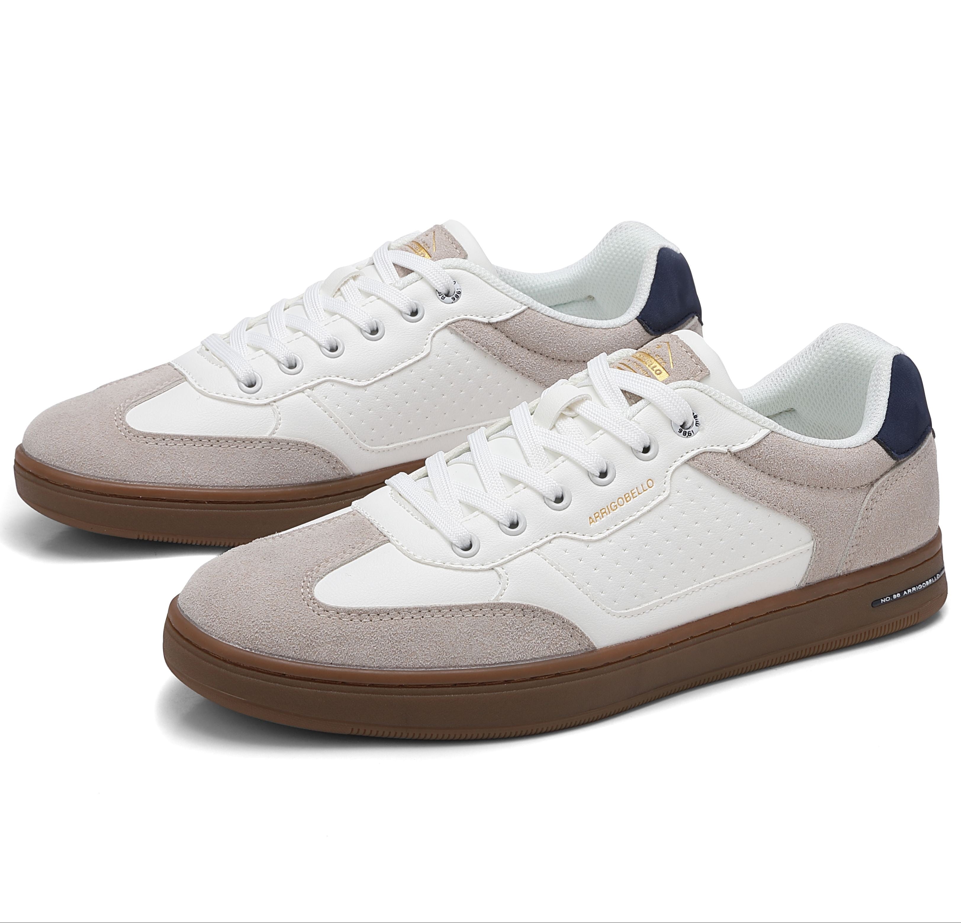 Adidasi casual pentru Barbati, Model Lucis, Talpa cusuta, Piele ecologica, Tip tenesi, Arrigo Bello, Alb