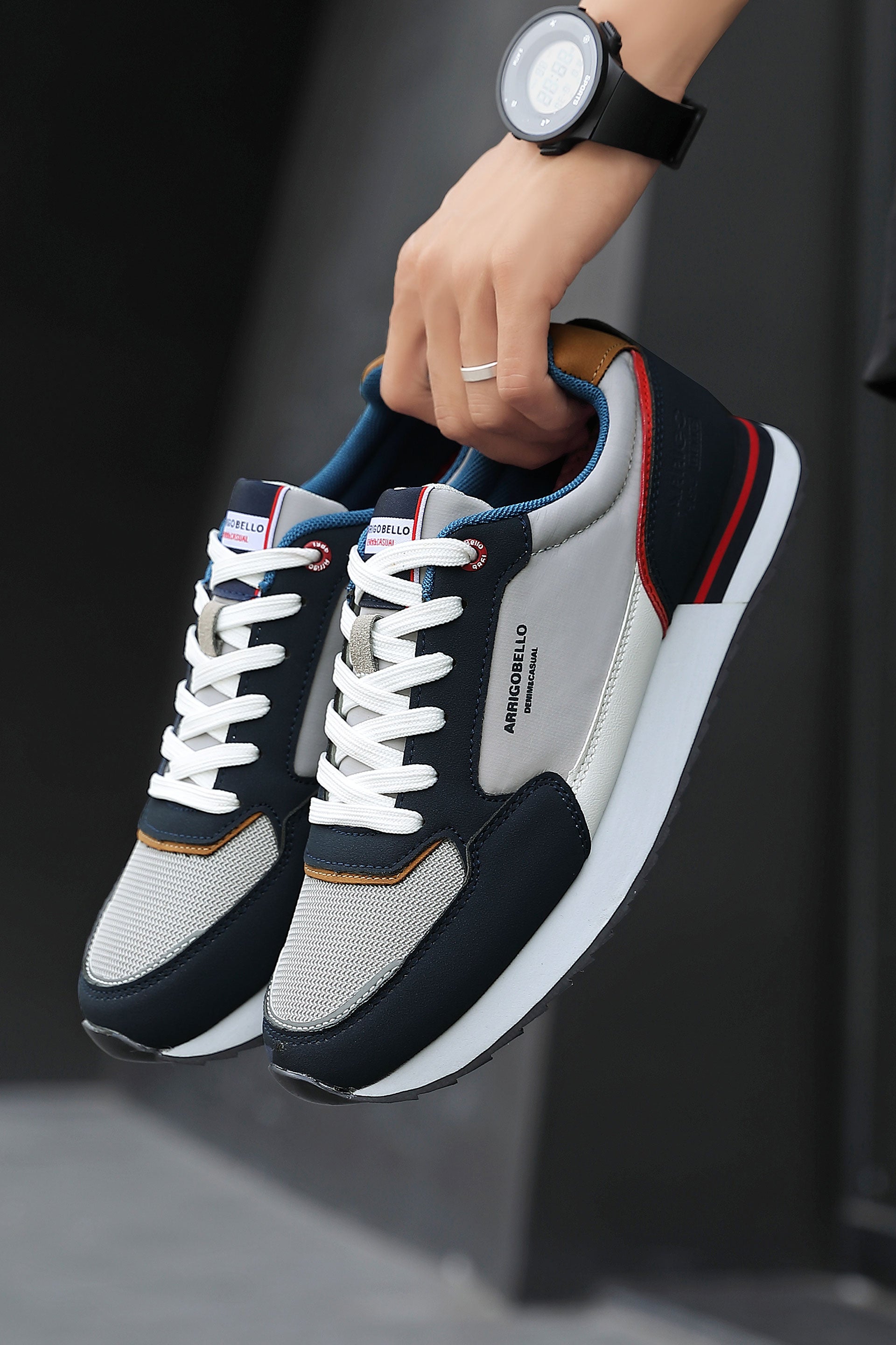 Adidasi pentru Barbati, Model Ruse, Usori și Respirabili din Textil – Talpa Flexibila din Spuma, Arrigo Bello, Gri