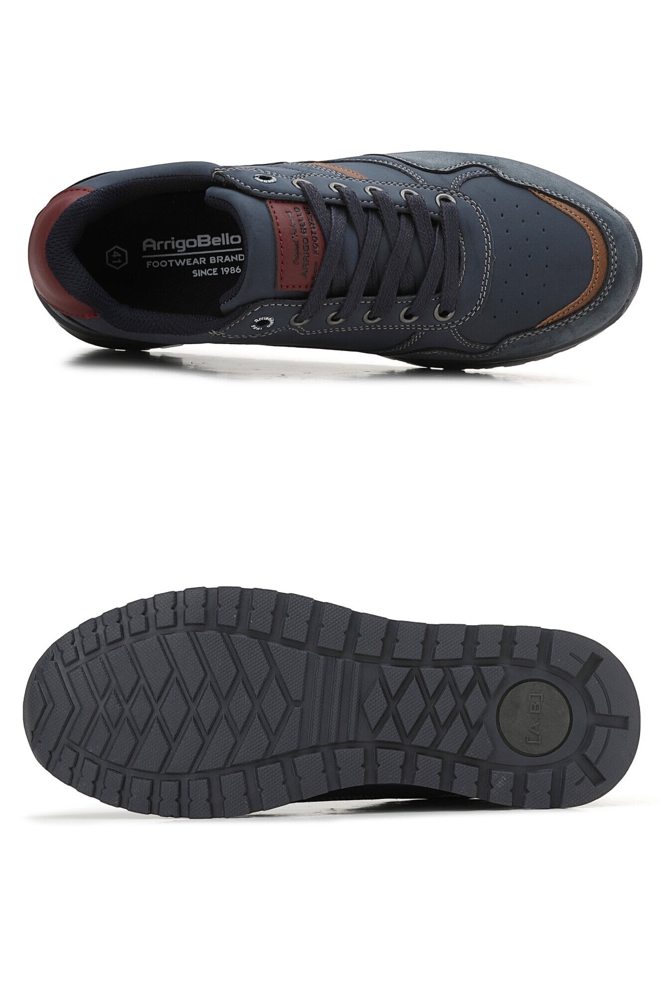 Adidași Casual pentru Bărbați, Model Kai, Piele Ecologică și Talpă PVC Durabilă, Inchidere Sireturi, Arrigo Bello, Bleumarin