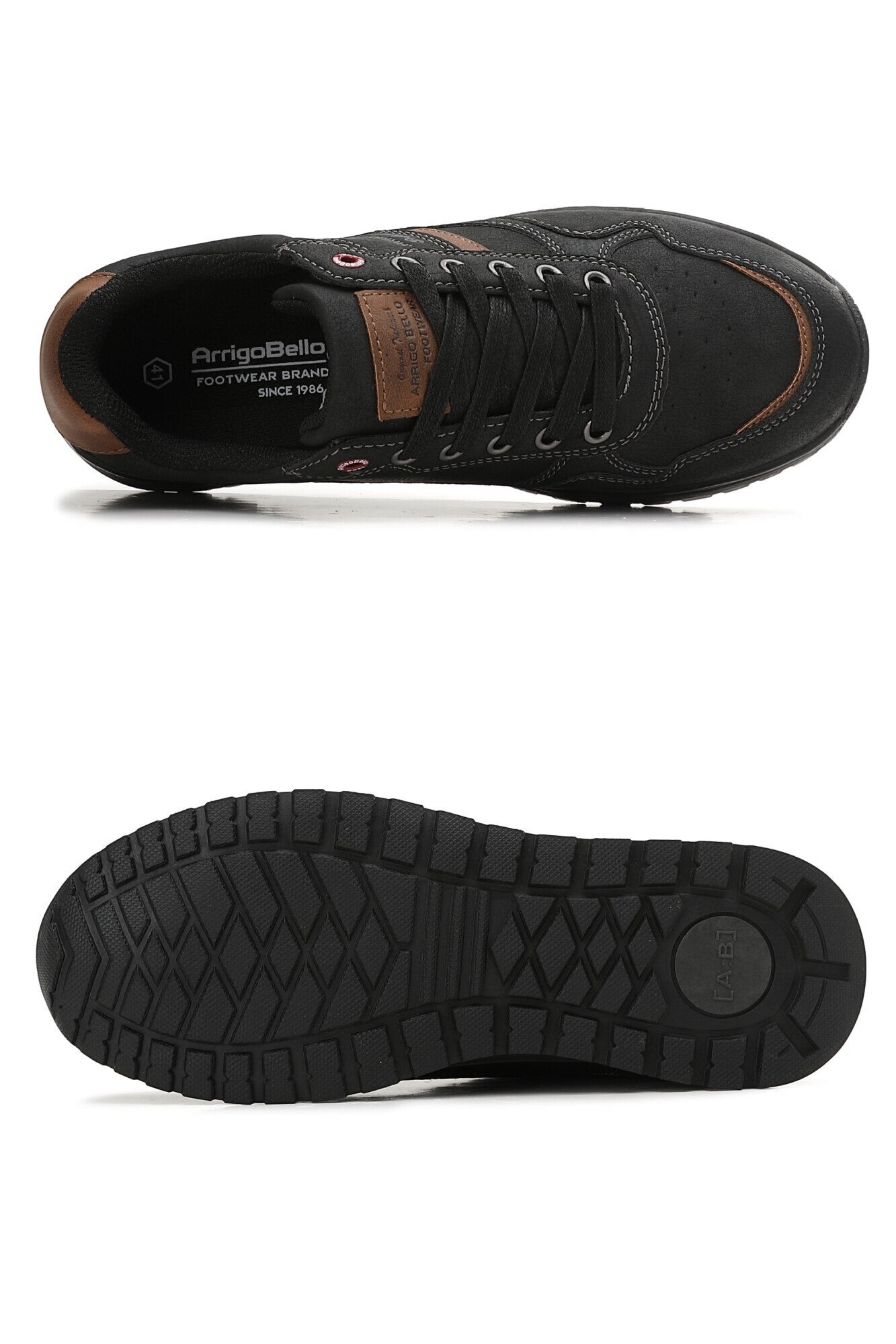 Adidași Casual pentru Bărbați, Model Kai, Piele Ecologică și Talpă PVC Durabilă, Inchidere Sireturi, Arrigo Bello, Negru