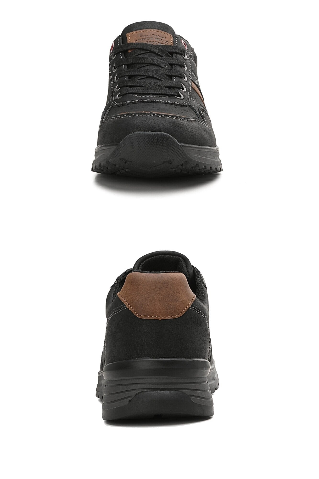 Adidași Casual pentru Bărbați, Model Kai, Piele Ecologică și Talpă PVC Durabilă, Inchidere Sireturi, Arrigo Bello, Negru