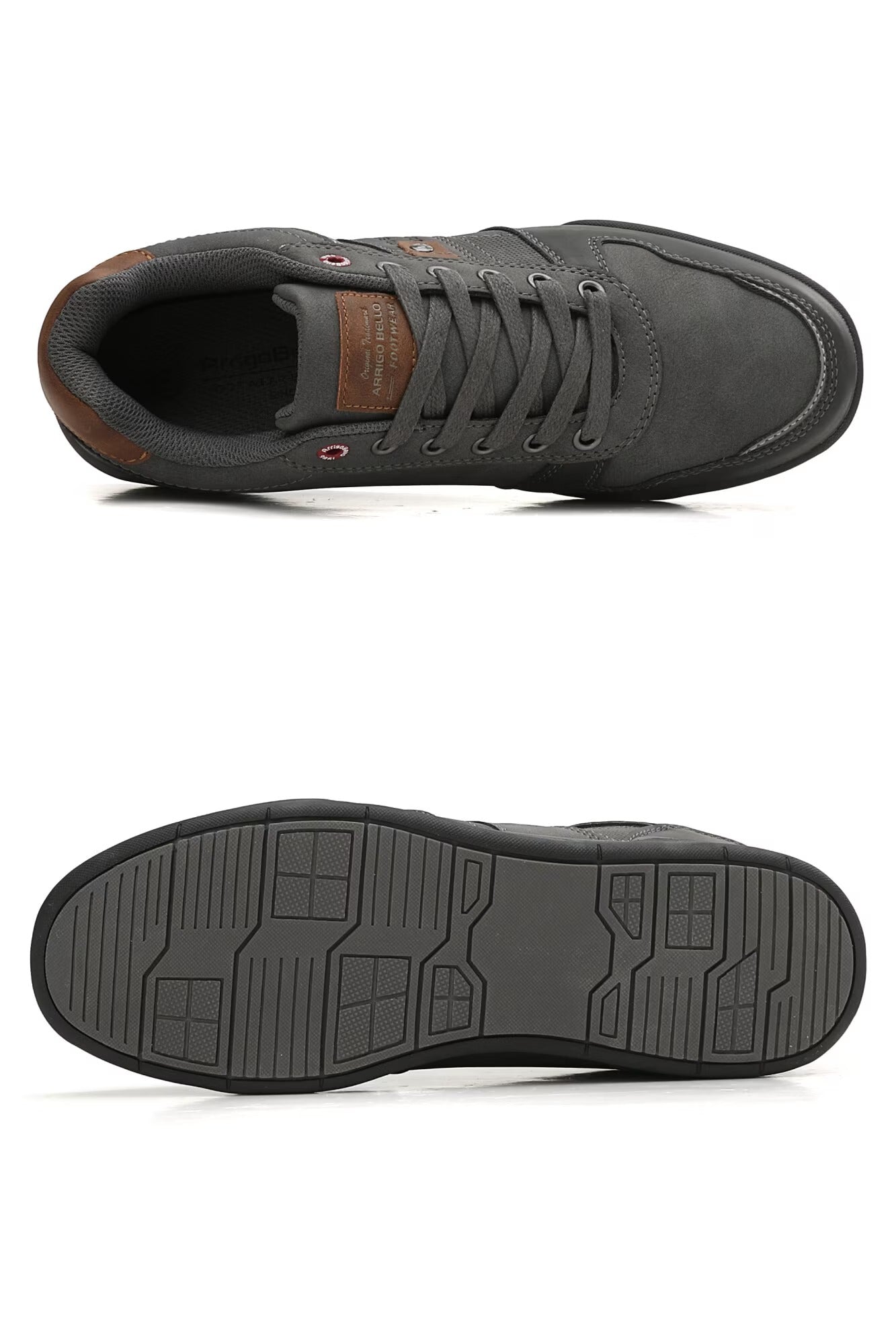 Tenesi Casual pentru Barbati, Model Fabian, Materiale Premium, Talpa subtire, Inchidere siret, Arrigo Bello,Gri