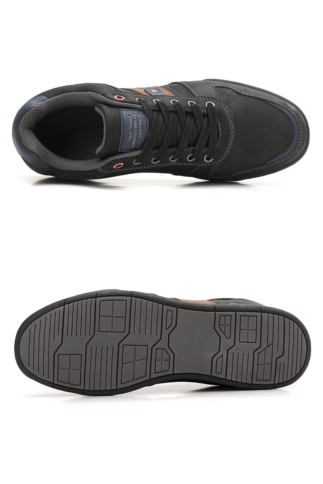 Tenesi Casual pentru Barbati, Model Fabian, Materiale Premium, Talpa subtire, Inchidere siret, Arrigo Bello, Negru