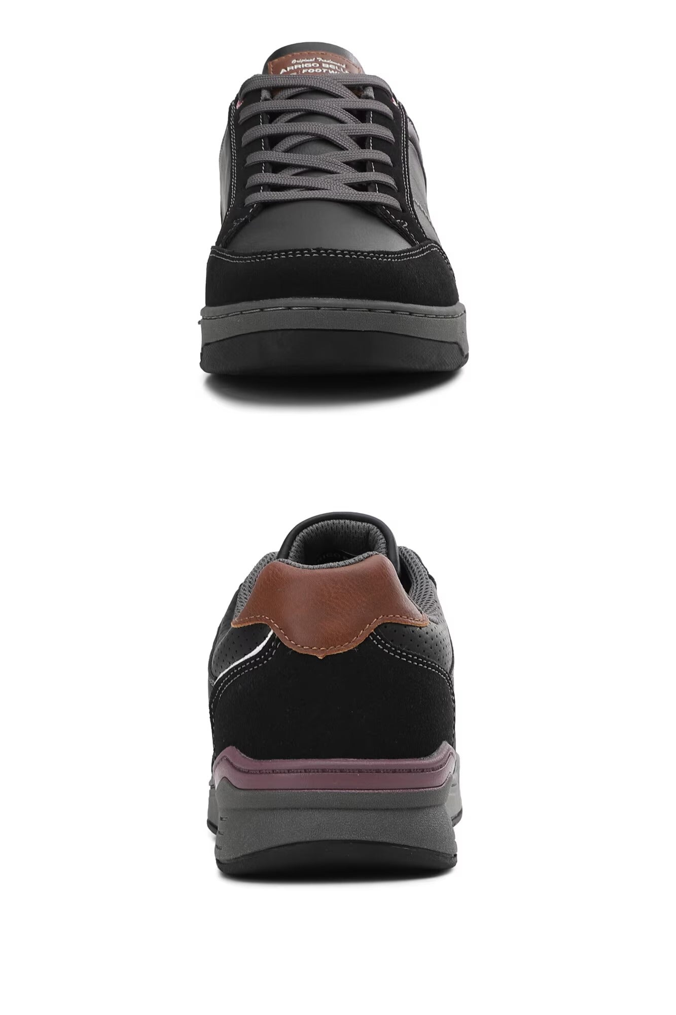 Adidasi Casual-sport pentru Barbati, Model Ivan, Piele Ecologica, Talpa cusuta, Confort si Stil, Arrigo Bello, Negru