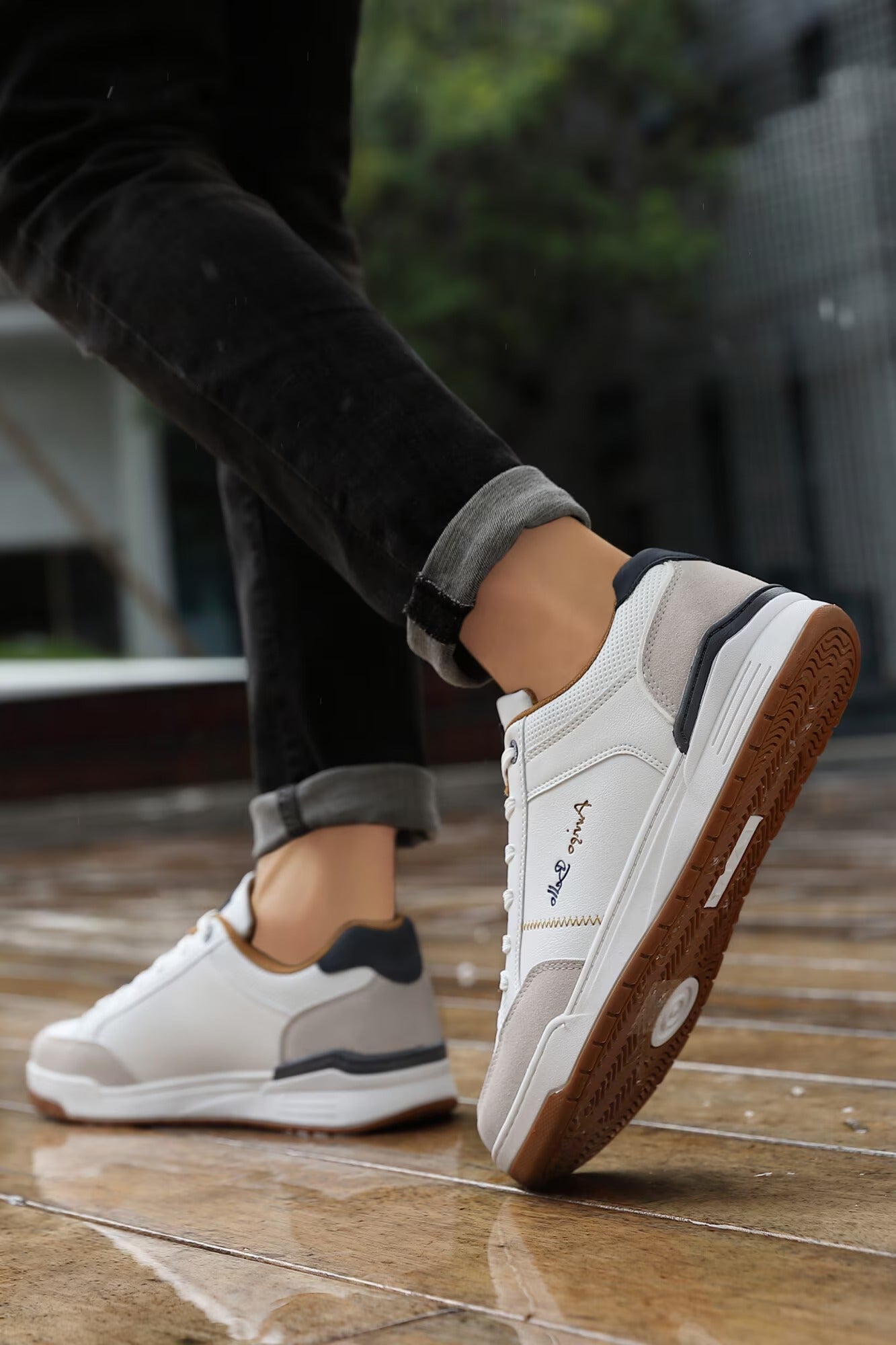Adidasi Casual-sport pentru Barbati, Model Ivan, Piele Ecologica, Talpa cusuta, Confort si Stil, Arrigo Bello, Negru