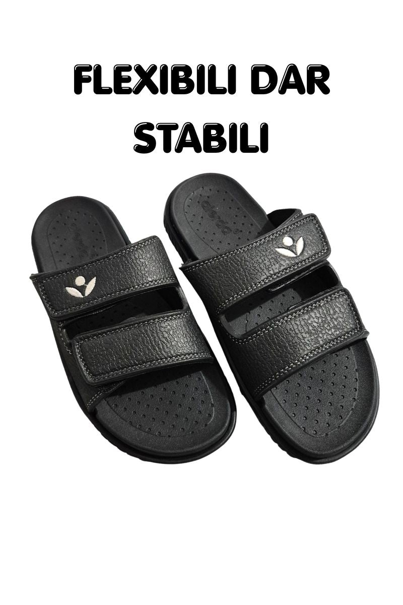 Papuci pentru Barbati, Model Zian, Arici reglabil, Talpa Usoara de Spuma, Confortabli, Negru