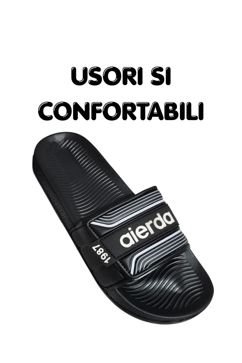 Papuci cu Arici pentru Barbati, Talpa Usoara din Spuma, Negru