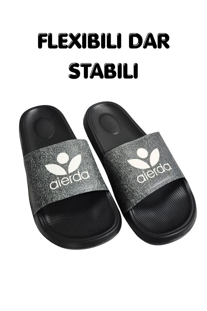 Papuci pentru Barbati, Model Aros, Talpa Usoara din Spuma, Negru