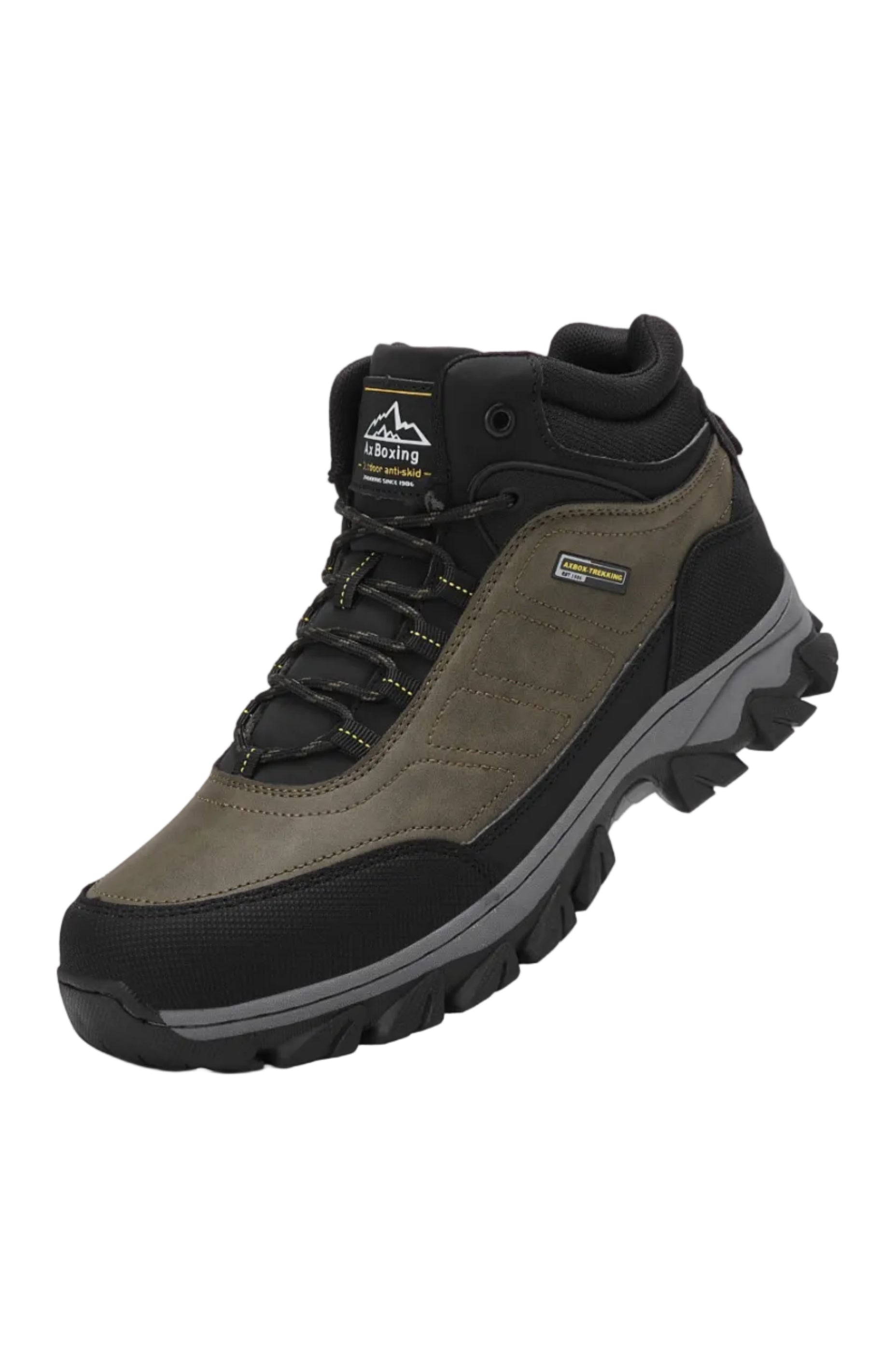 Ghete imblanite pentru Dama si Adolescenti, Model Maru, Talpa Antiderapanta cu striatii, Piele ecologica Premium, Ax Boxing, Khaki