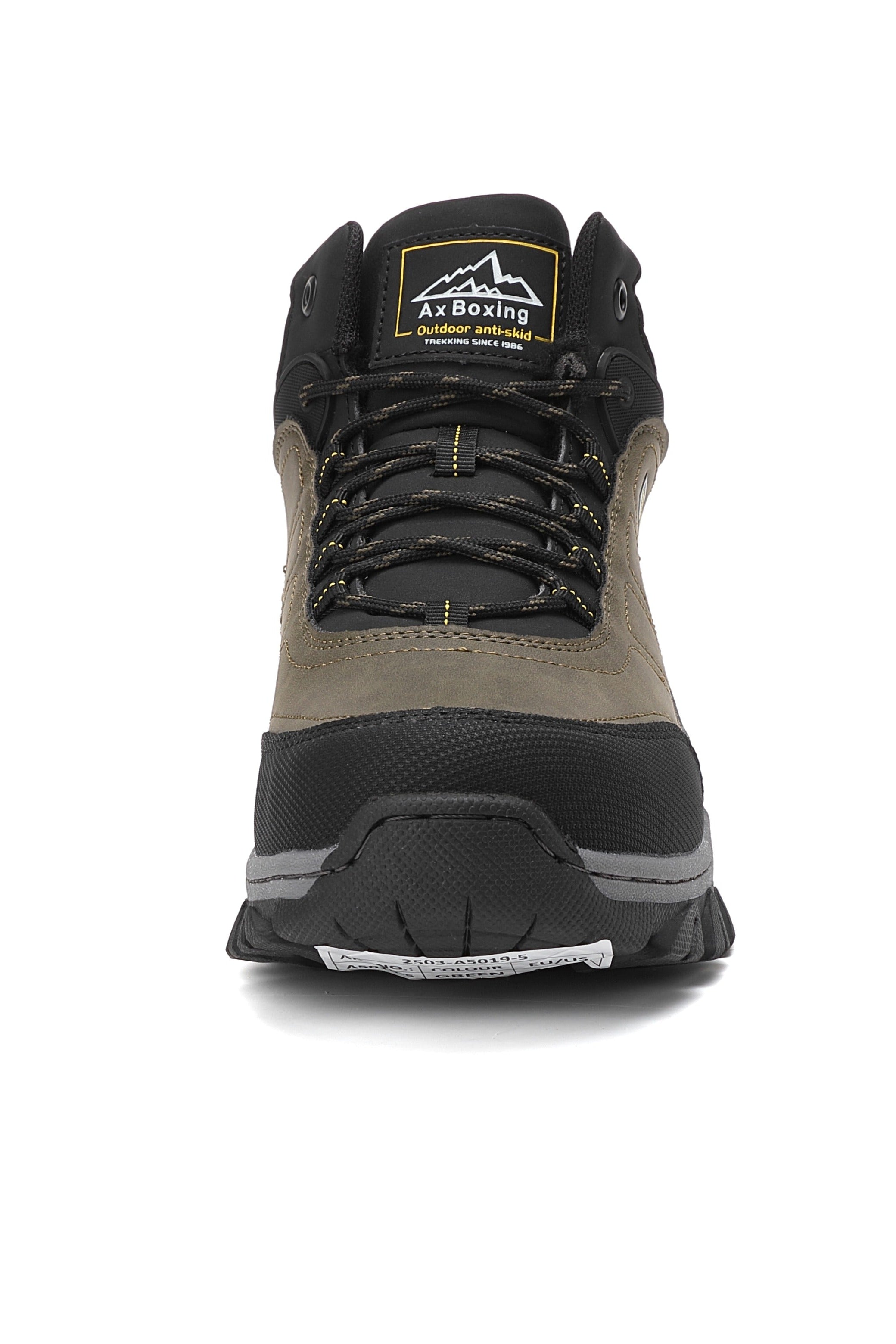 Ghete imblanite pentru Dama si Adolescenti, Model Maru, Talpa Antiderapanta cu striatii, Piele ecologica Premium, Ax Boxing, Khaki
