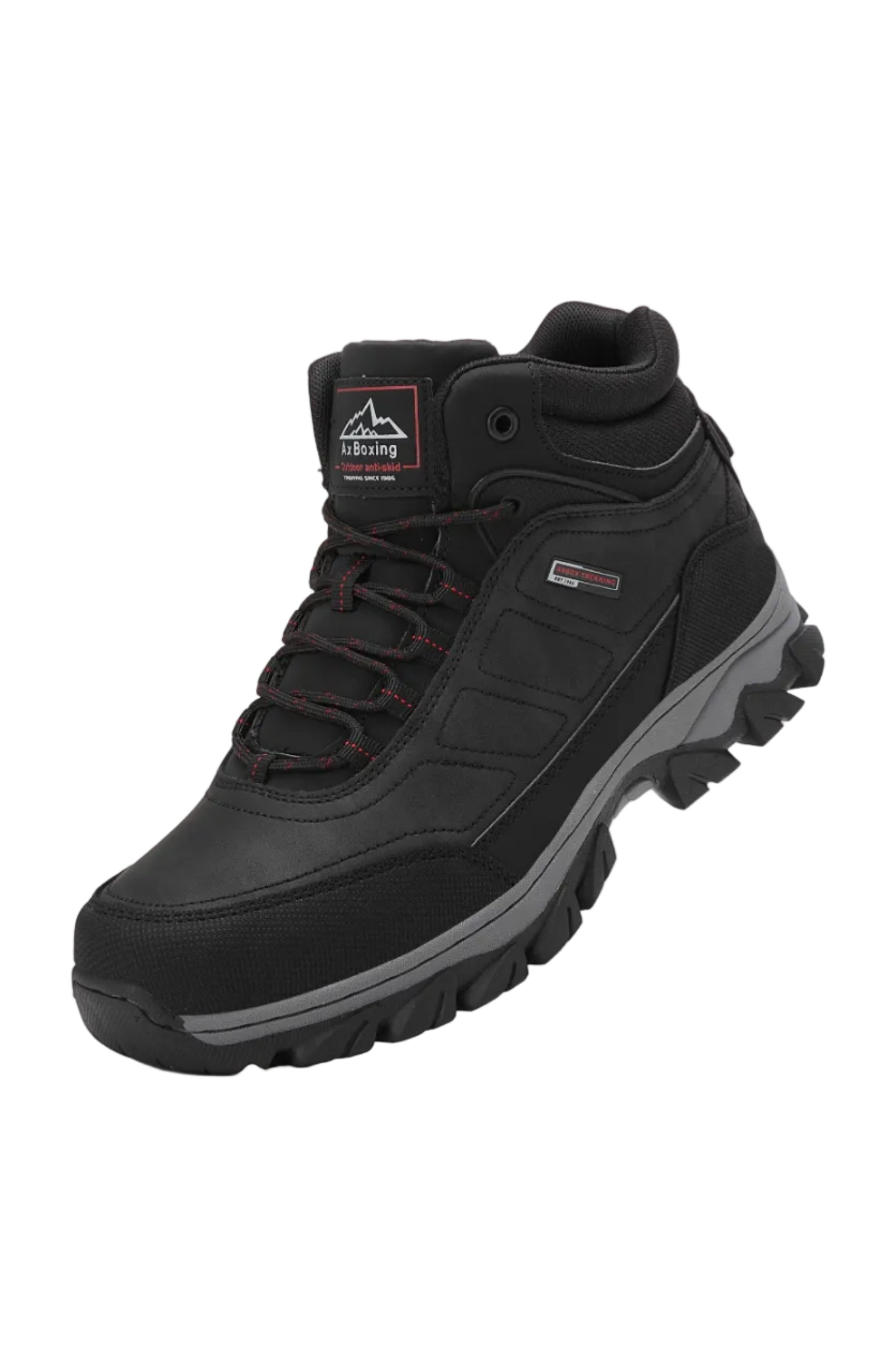 Ghete imblanite pentru Dama si Adolescenti, Model Maru, Talpa Antiderapanta cu striatii, Piele ecologica Premium, Ax Boxing, Negru