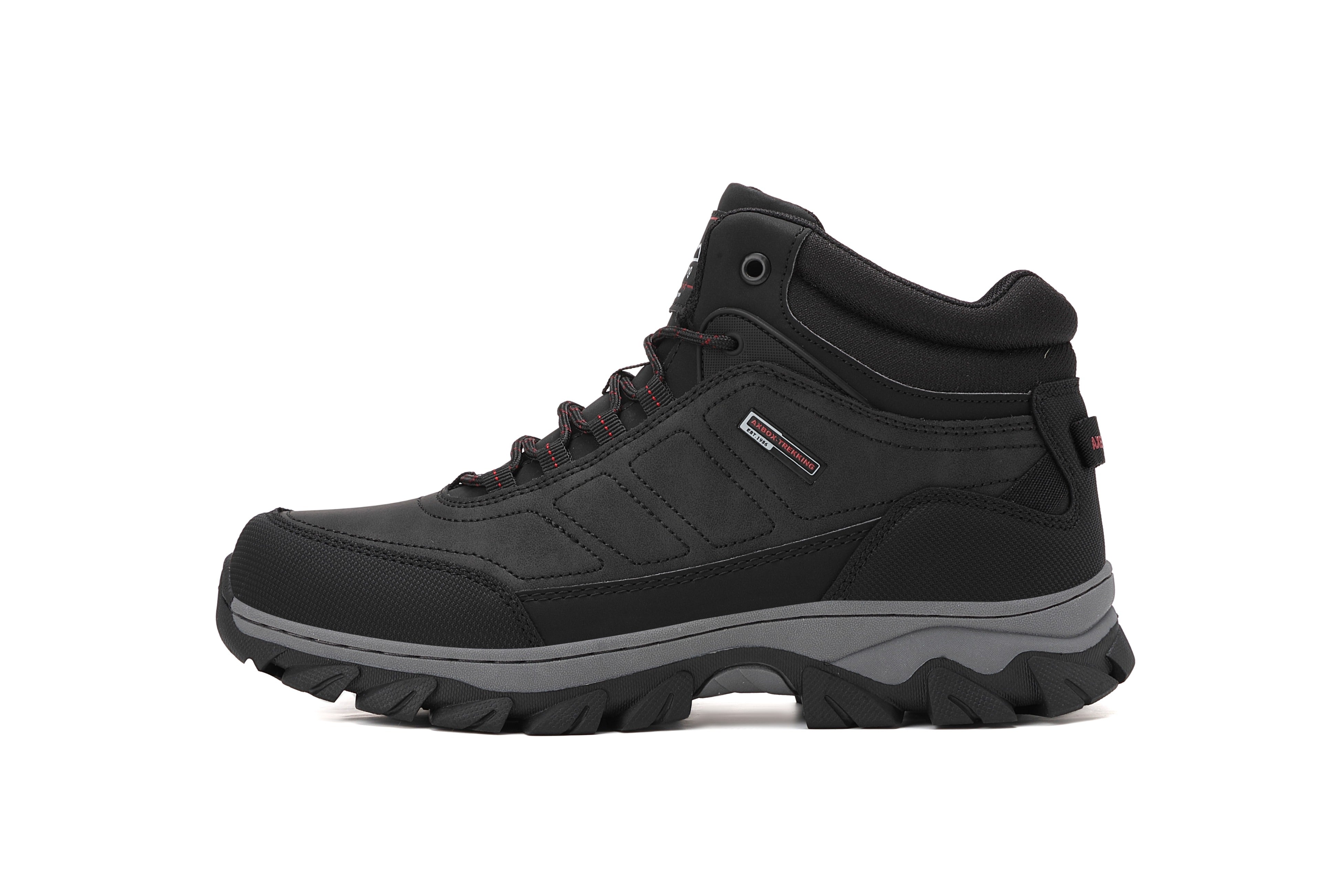 Ghete Maru tip Bocanci pentru Dama si Adolescenti, Imblanite, Talpa Antiderapanta cu striatii, Piele ecologica Premium, Ax Boxing