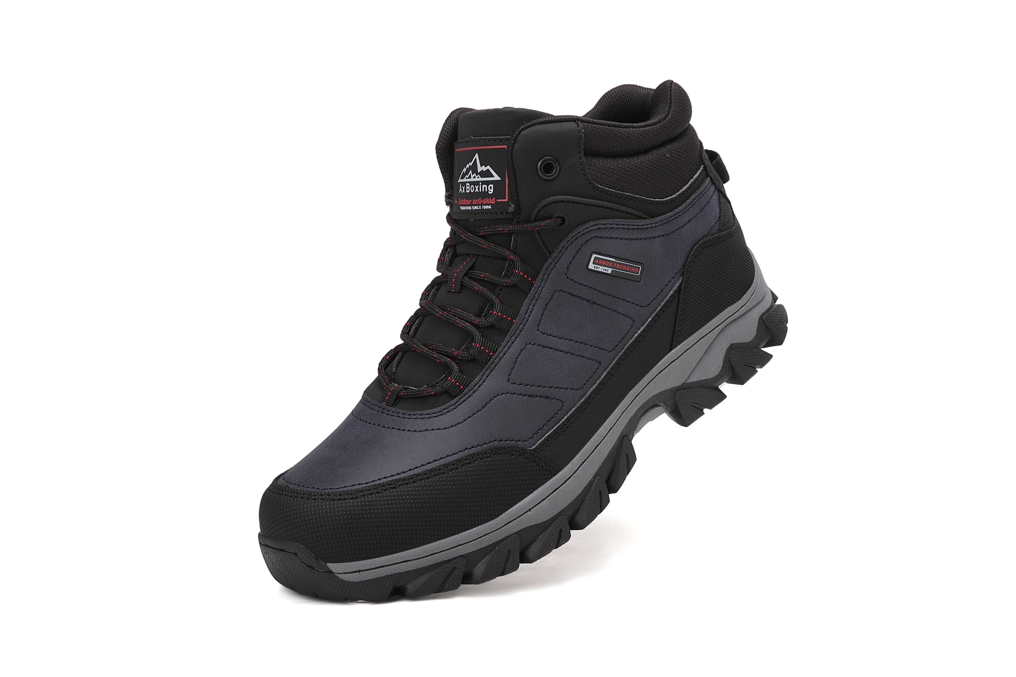 Ghete Maru tip Bocanci pentru Dama si Adolescenti, Imblanite, Talpa Antiderapanta cu striatii, Piele ecologica Premium, Ax Boxing