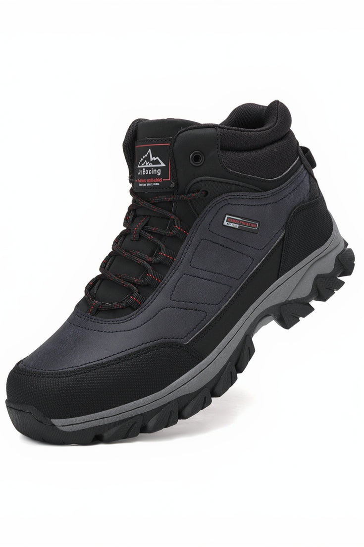 Ghete tip Bocanci pentru Barbati, Model Haris, Imblanite, Piele Premium, Talpa Cusuta- Antiderapanta, Ax Boxing, Bleumarin