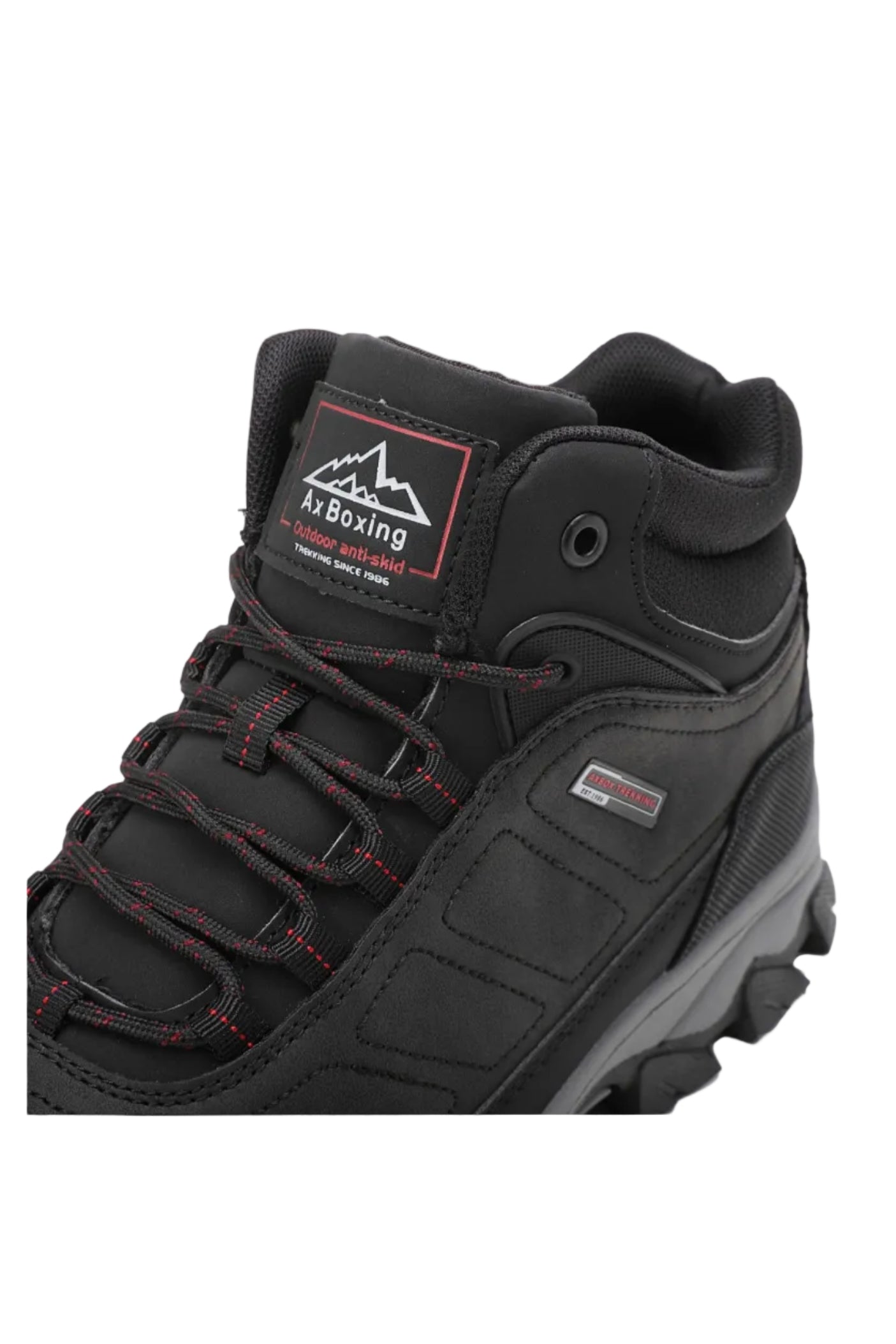 Ghete imblanite pentru Dama si Adolescenti, Model Maru, Talpa Antiderapanta cu striatii, Piele ecologica Premium, Ax Boxing, Negru