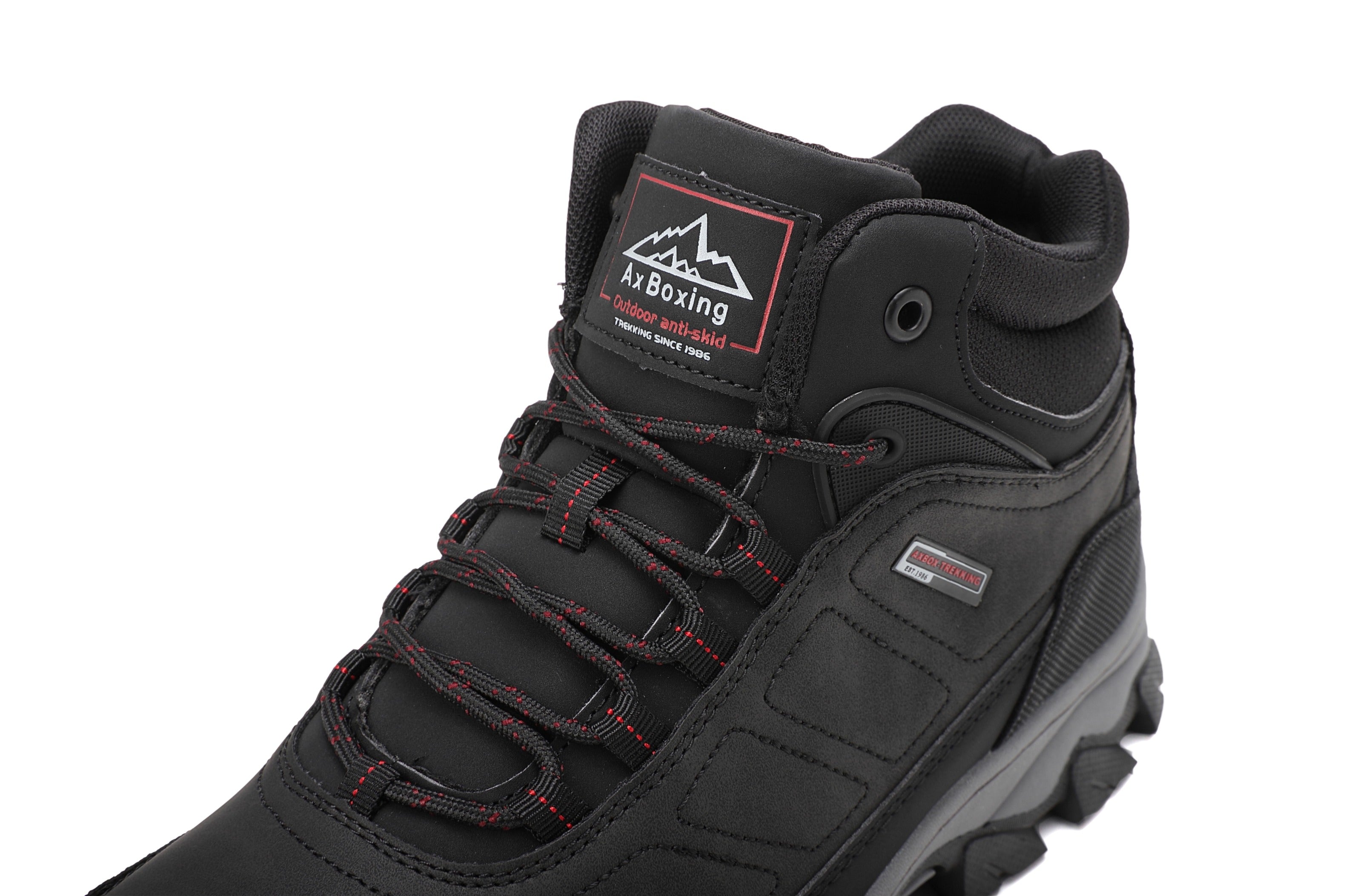 Ghete Haris tip Bocanci pentru Barbati,Cu Blana, Piele Premium, Talpa Cusuta- Antiderapanta, Ax Boxing